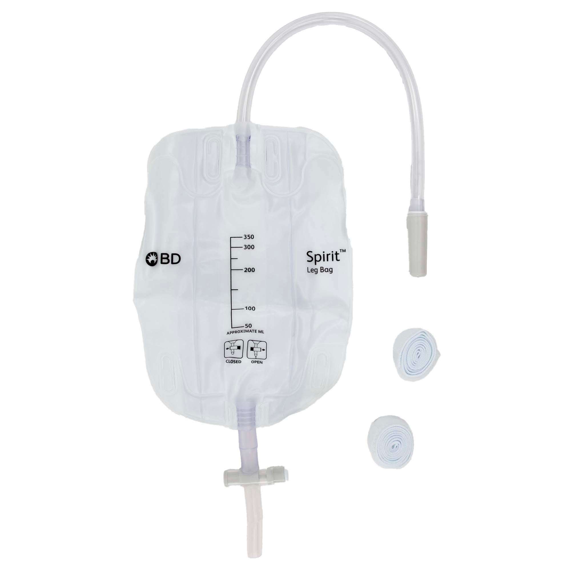 Bard - USLB350S Urinary Leg Bag Spirit™ T-tap Drainage Valve Sterile 350 mL Vinyl