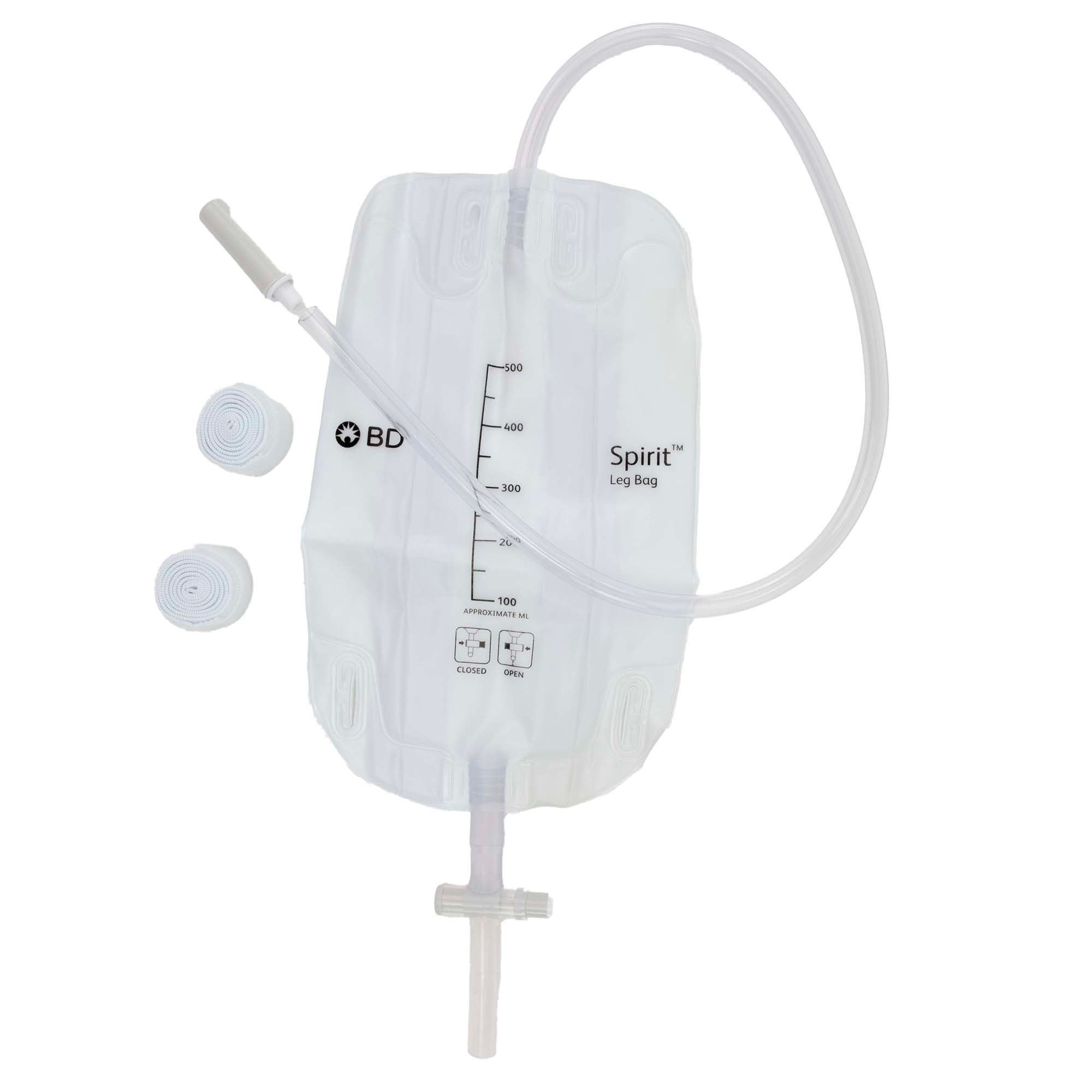 Bard - USLB500S Urinary Leg Bag Spirit™ T-tap Drainage Valve Sterile 500 mL Vinyl