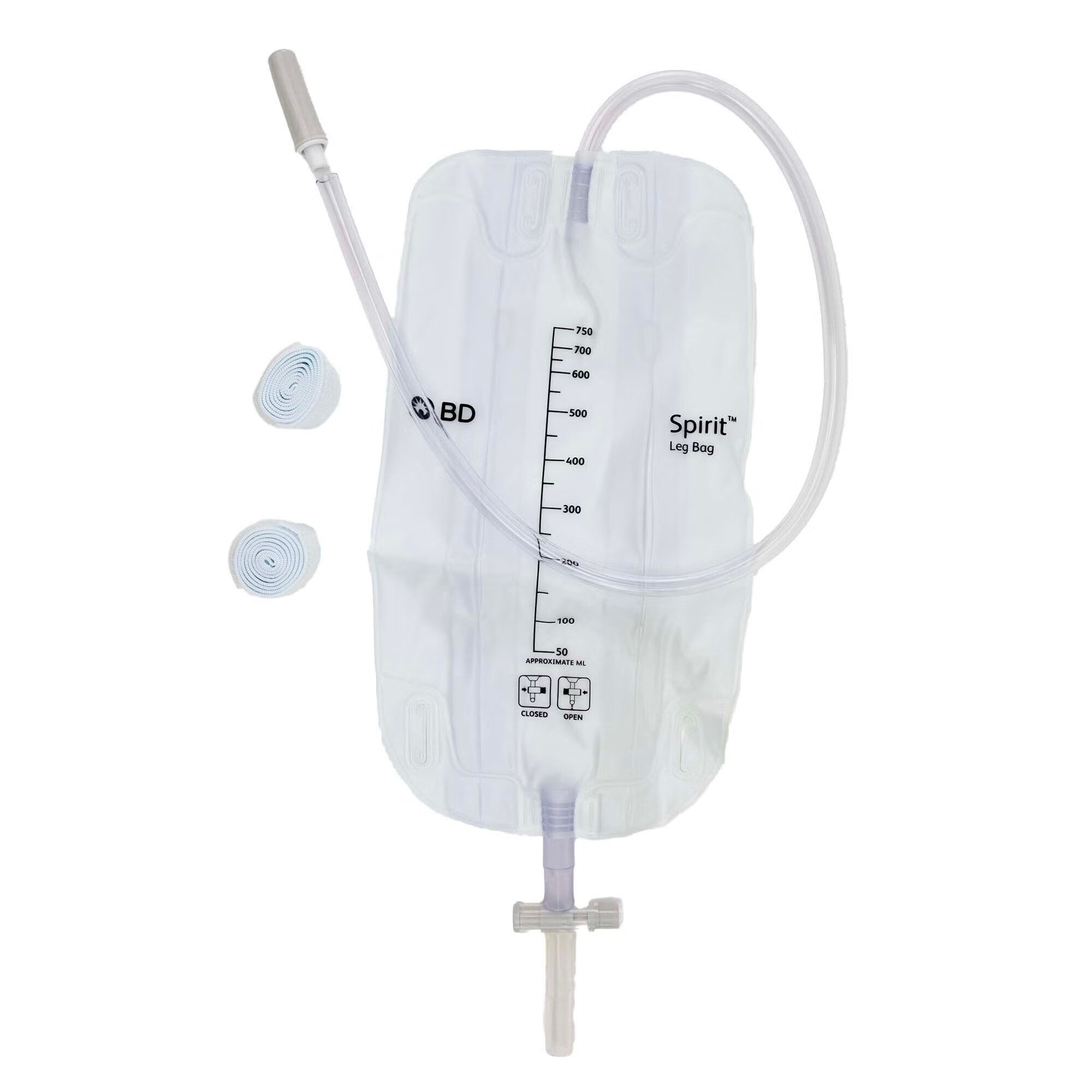 Bard - USLB750S Urinary Leg Bag Spirit™ T-tap Drainage Valve Sterile 750 mL Vinyl