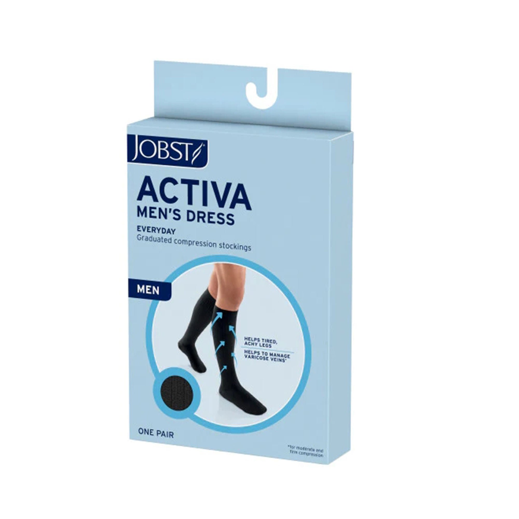 BSN Medical - 6055842 Compression Socks Jobst® Activa Knee High Large Black Closed Toe