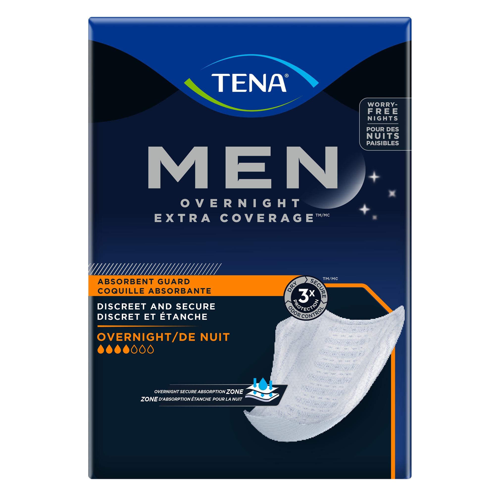 Essity HMS North America Inc - 57256 Tena® Men Overnight Extra Coverage Guards