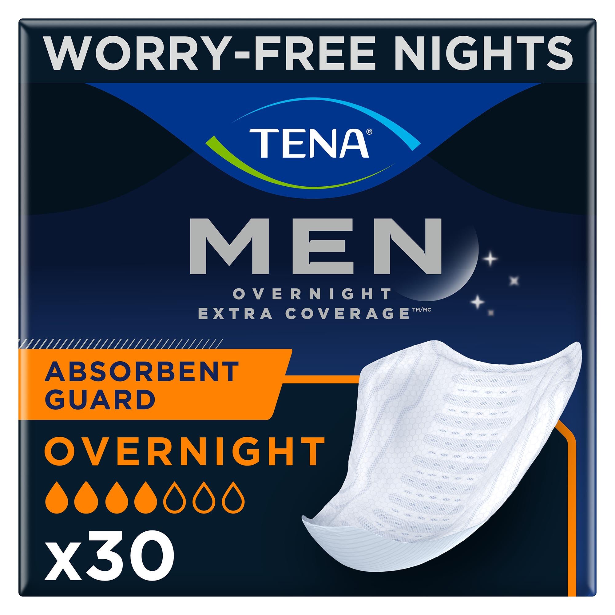 Essity HMS North America Inc - 57256 Tena® Men Overnight Extra Coverage Guards