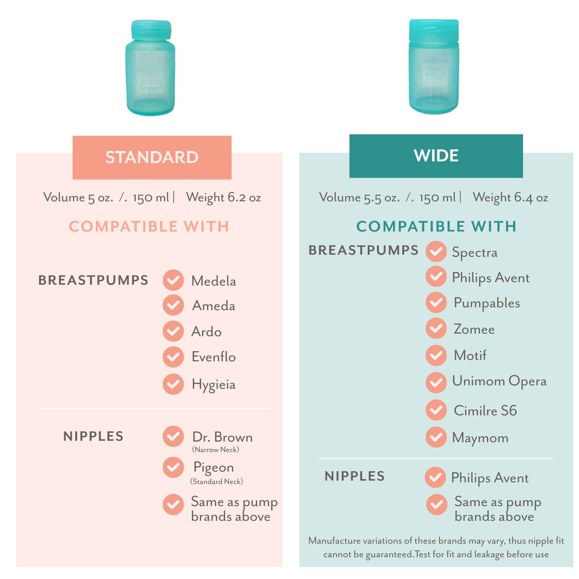 Mila's Keeper - SBBLU2-C20 Breast Milk Storage Container Mila's Keeper 6 oz. Silicone Ocean Mist