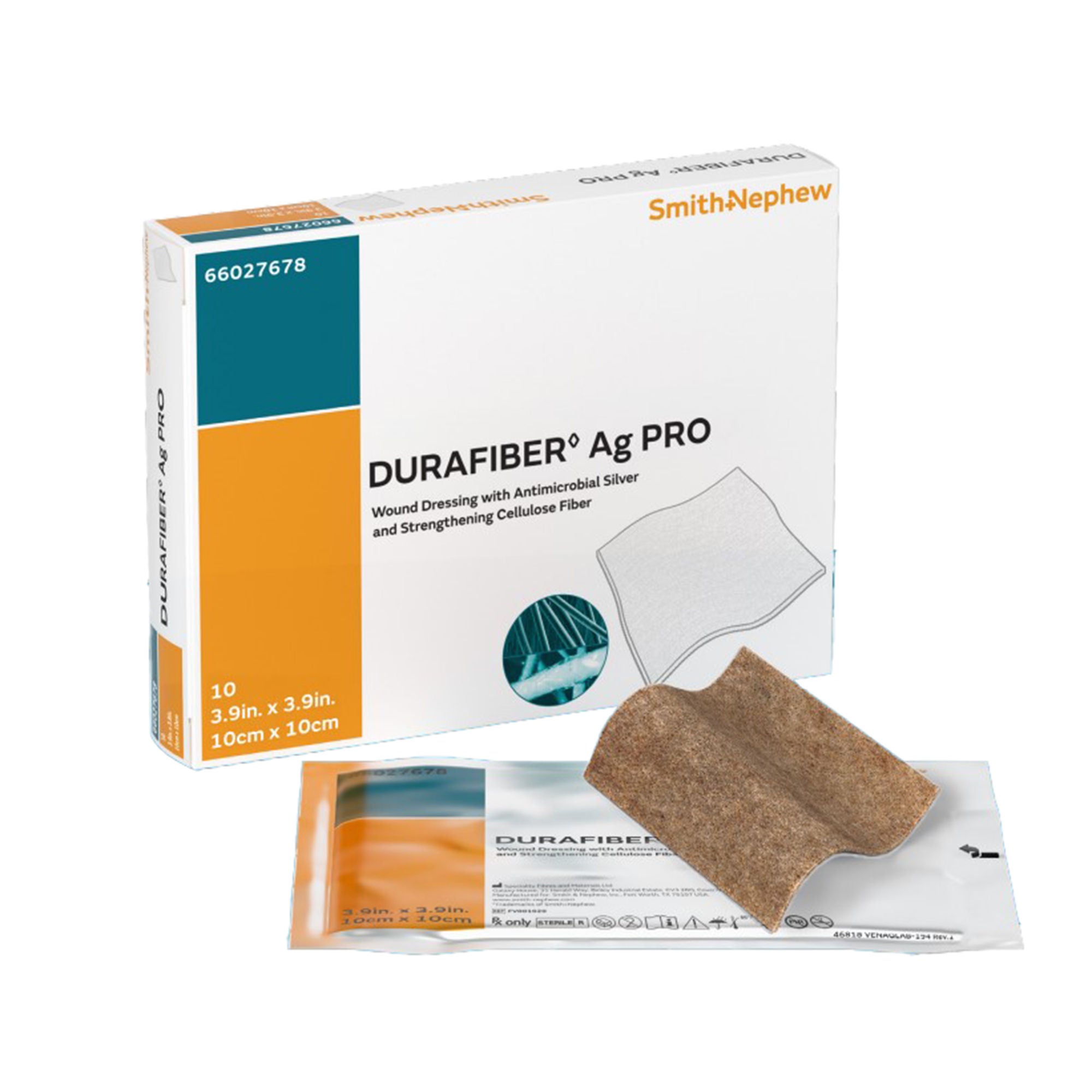 Smith & Nephew - 66027678 Silver Gelling Fiber Dressing Durafiber Ag Pro Square Sterile