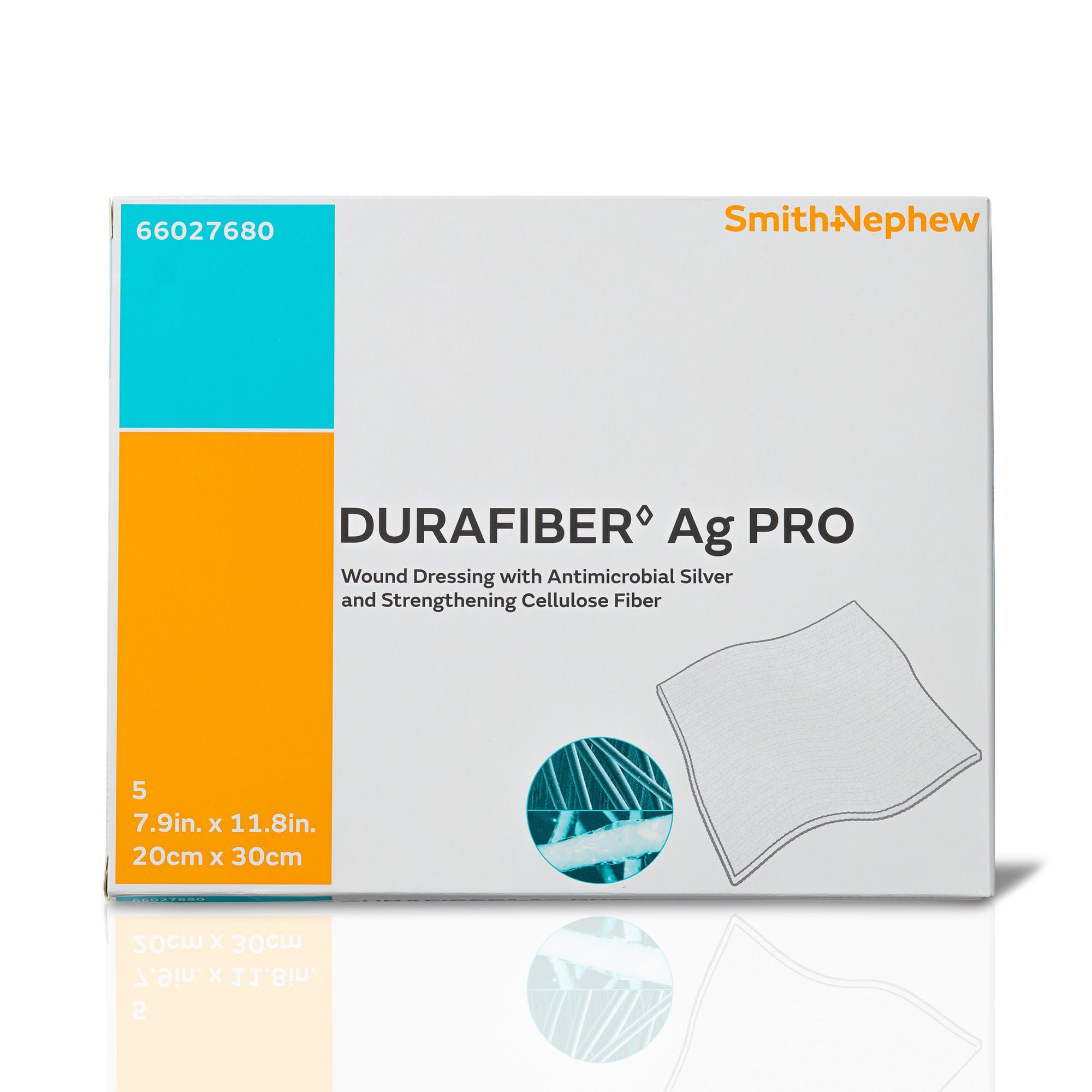 Smith & Nephew - 66027680 Silver Gelling Fiber Dressing Durafiber Ag Pro Rectangle Sterile