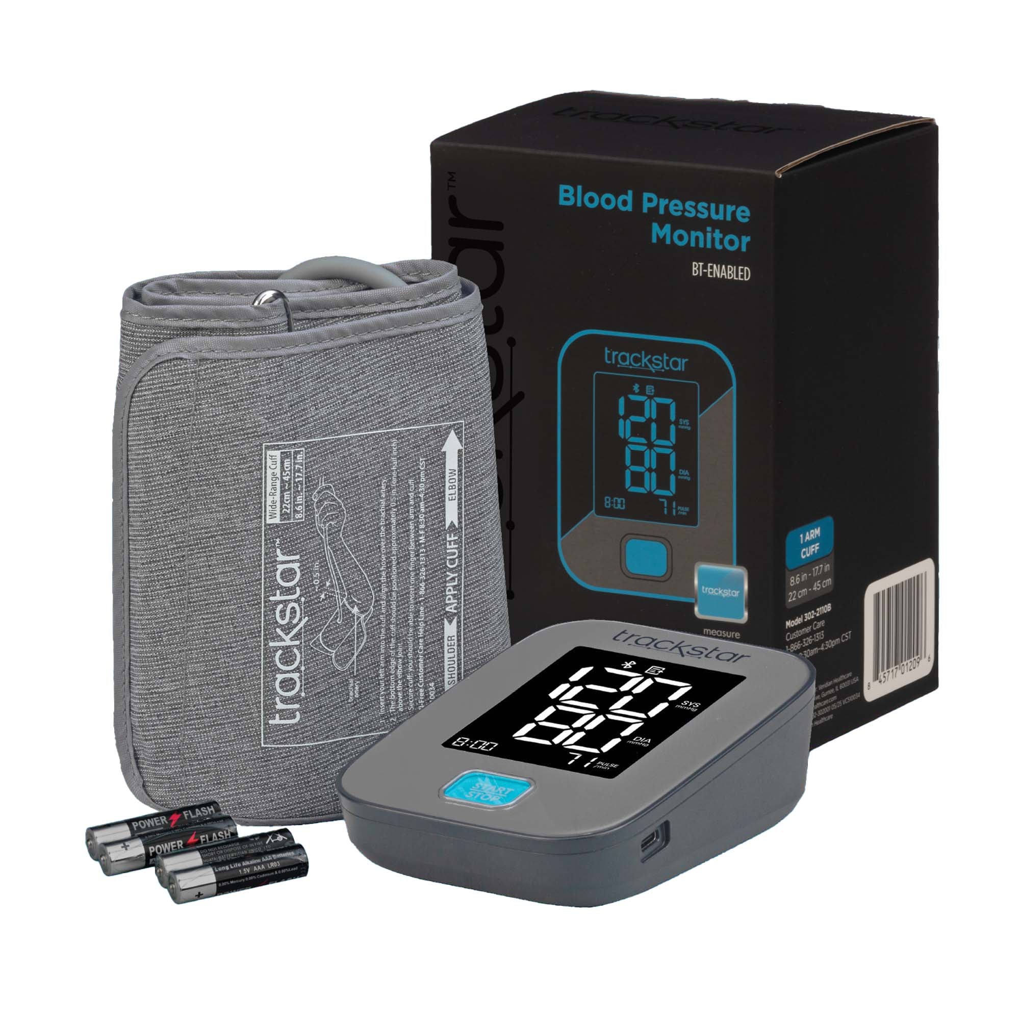 Veridian Healthcare LLC - 302-2110B Digital Blood Pressure Monitor RPM Pro™ Adult Cuff Arm Cloth Fabric Cuff 8.6 to 17.7 inch Circumference Mobile