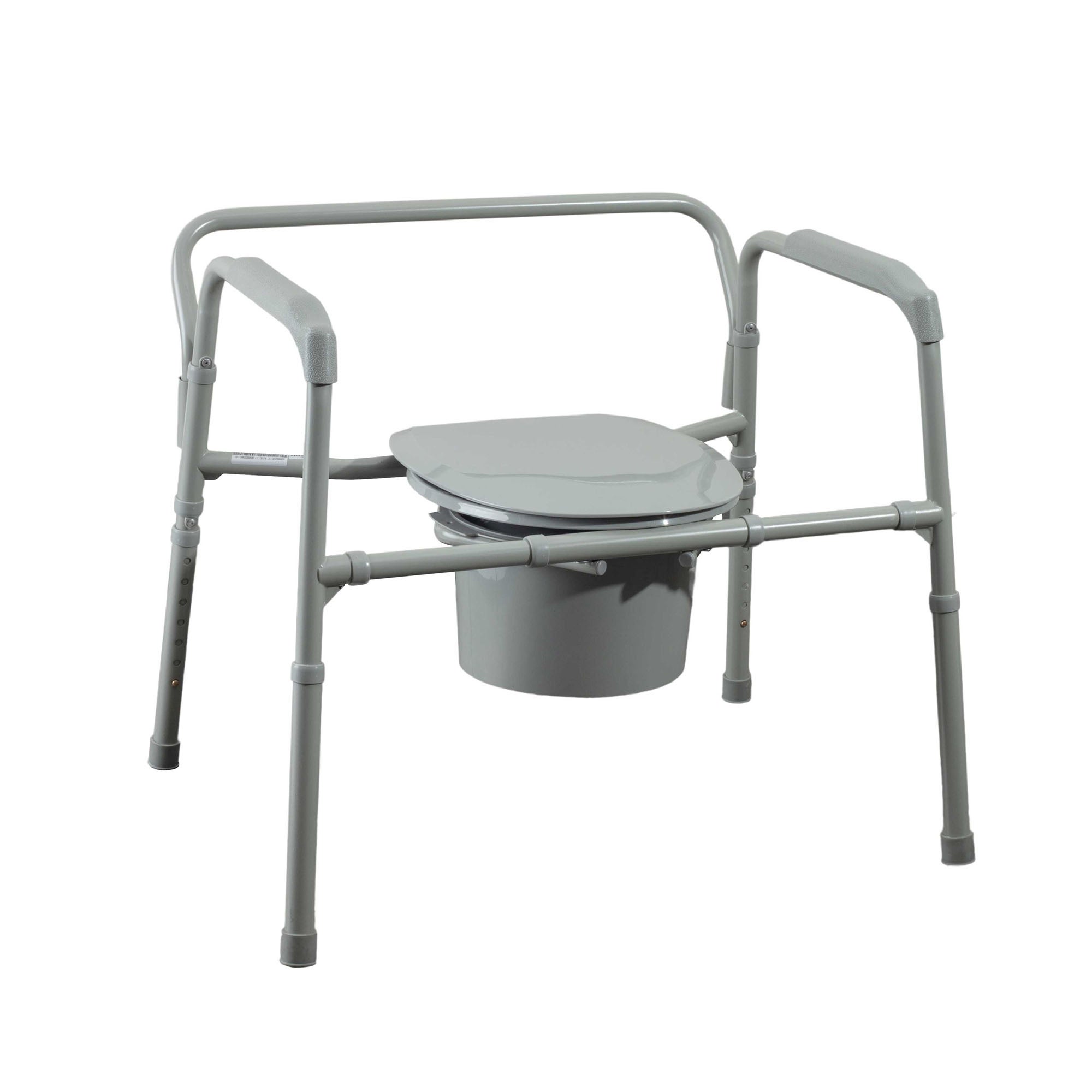 Medacure Inc - CB650 Commode Chair MedaCure® Padded Drop Arms Steel Frame Back Bar 13-3/4 Inch Seat Width 650 lbs. Weight Capacity