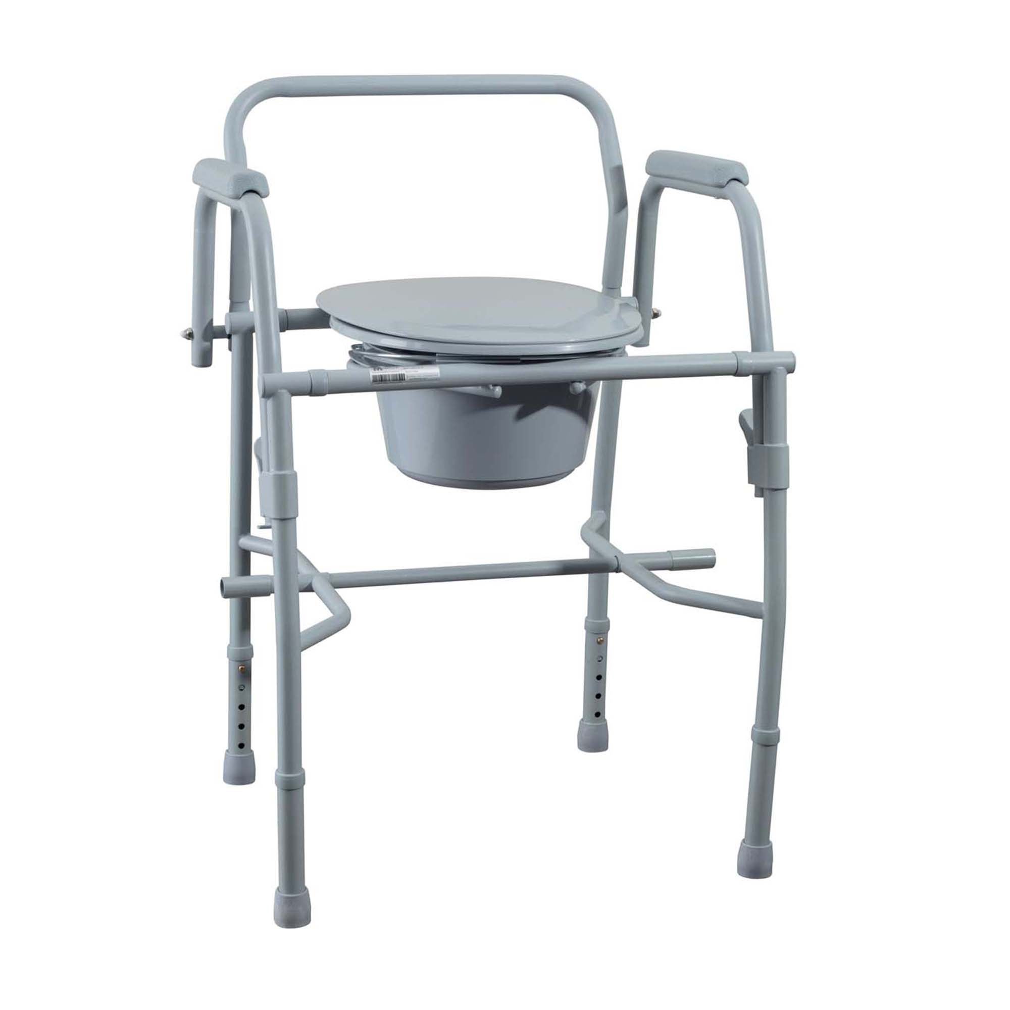 Medacure Inc - CB300-DA Commode Chair MedaCure® Padded Drop Arms Steel Frame Back Bar 20 Inch Seat Width 300 lbs. Weight Capacity
