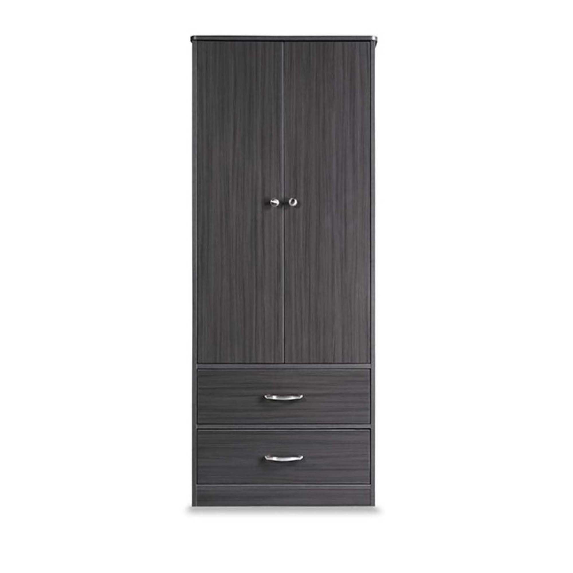 Medacure Inc - CC-WR2D2D Wardrobe Medacure Inc Coastal Gray 30 W X 23 D X 76 H Inch 2 Drawers Without Shelves Double Doors