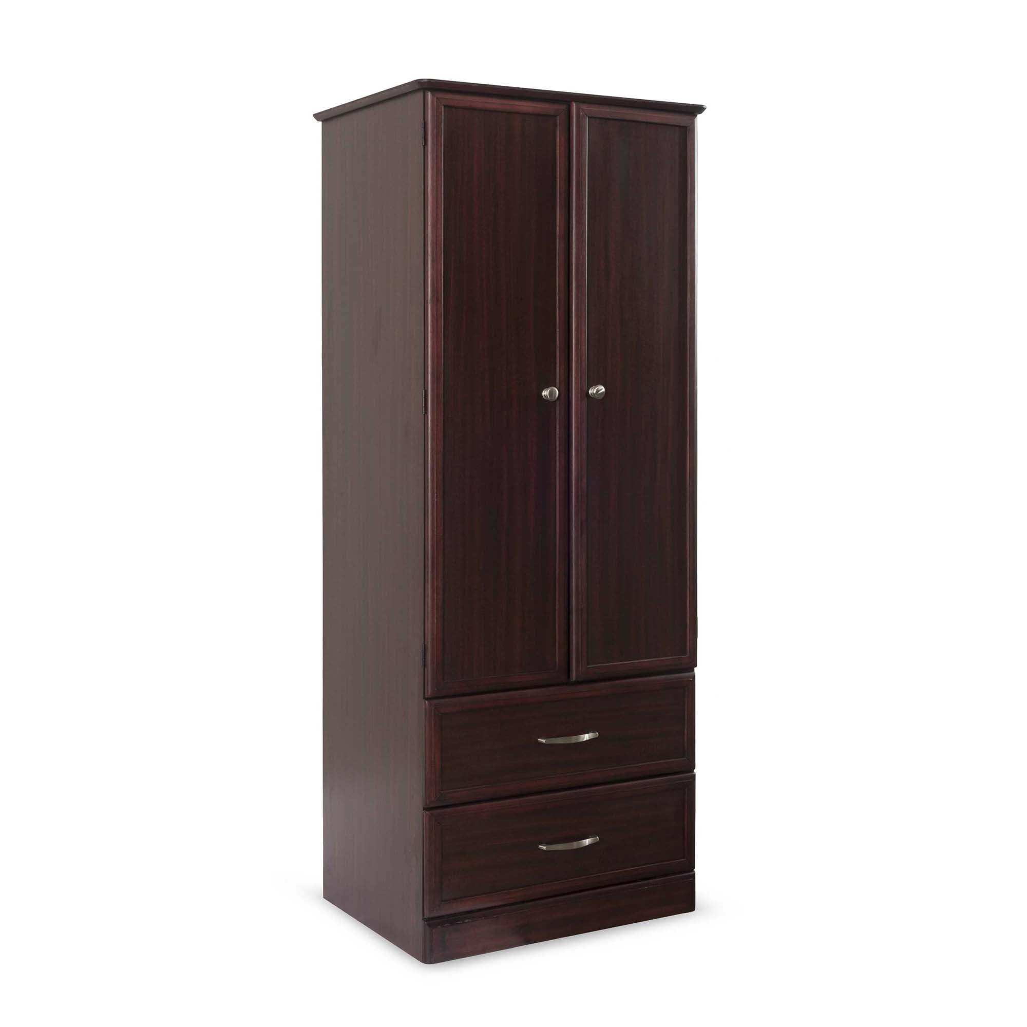 Medacure Inc - HC-WR2D2D-MH Wardrobe Medacure Inc Mahogany 30 W X 23 D X 76 H Inch 2 Drawers Without Shelves Double Doors
