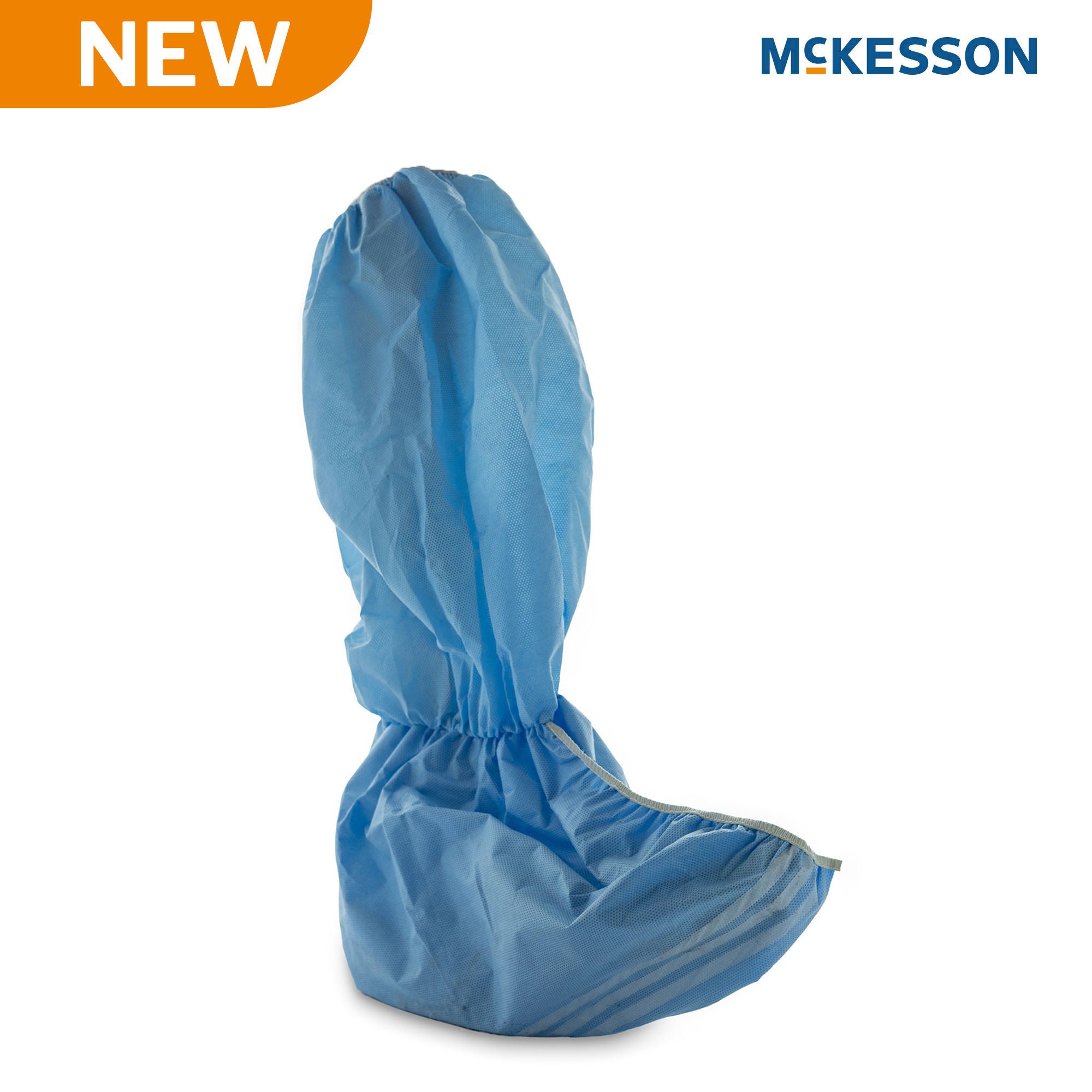 McKesson Brand - 16-BCNSMFB9-XL Boot Cover McKesson X-Large Knee High Nonskid Sole Blue NonSterile