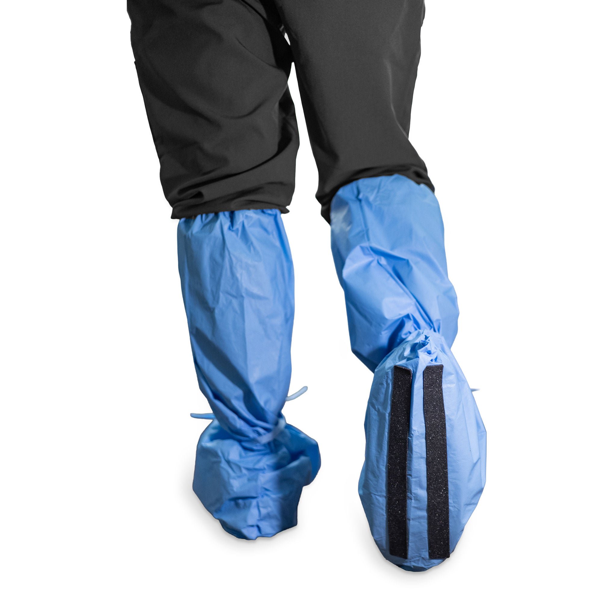 McKesson Brand - 16-BCNSHFB9-XL Boot Cover McKesson X-Large Knee High Foam Traction Strip Sole Blue NonSterile