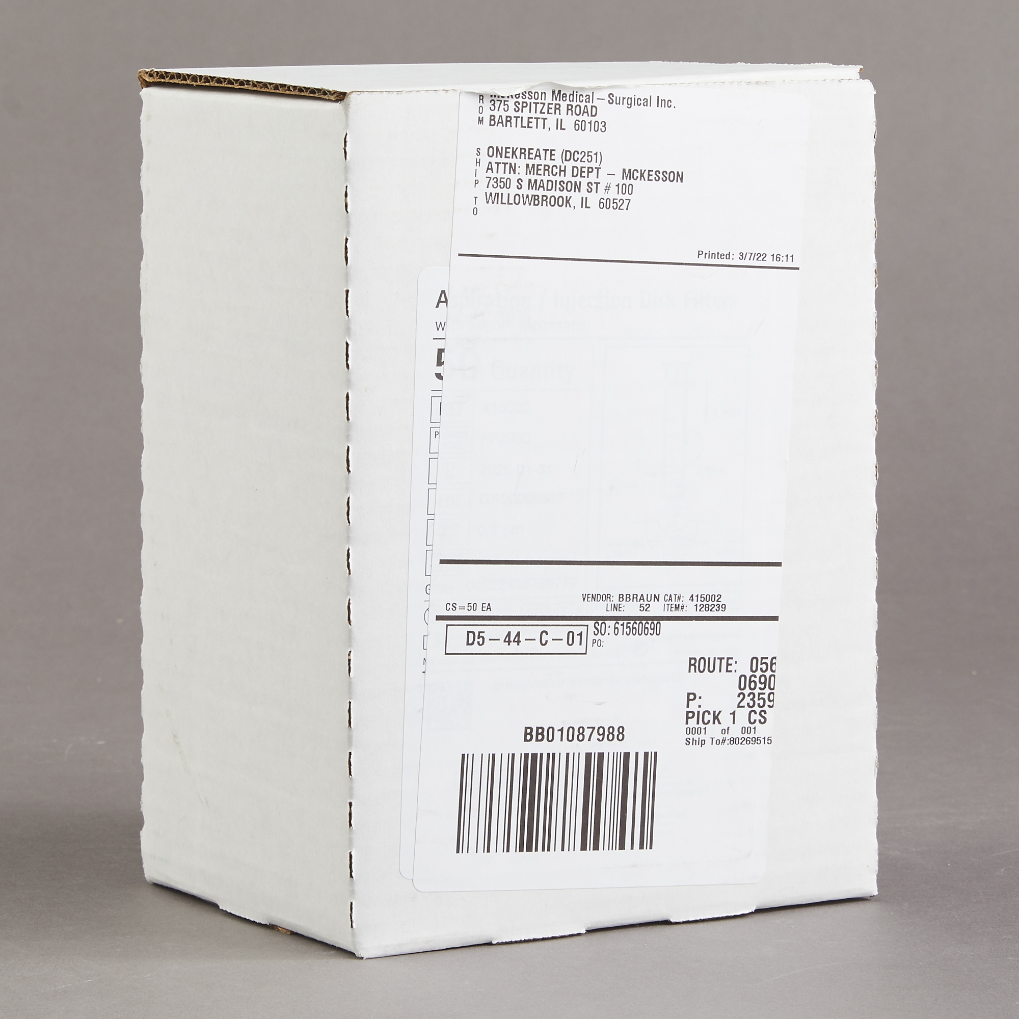 B. Braun 415002 - Supor® Disc Filter, Aspiration / Injection - 50/Case