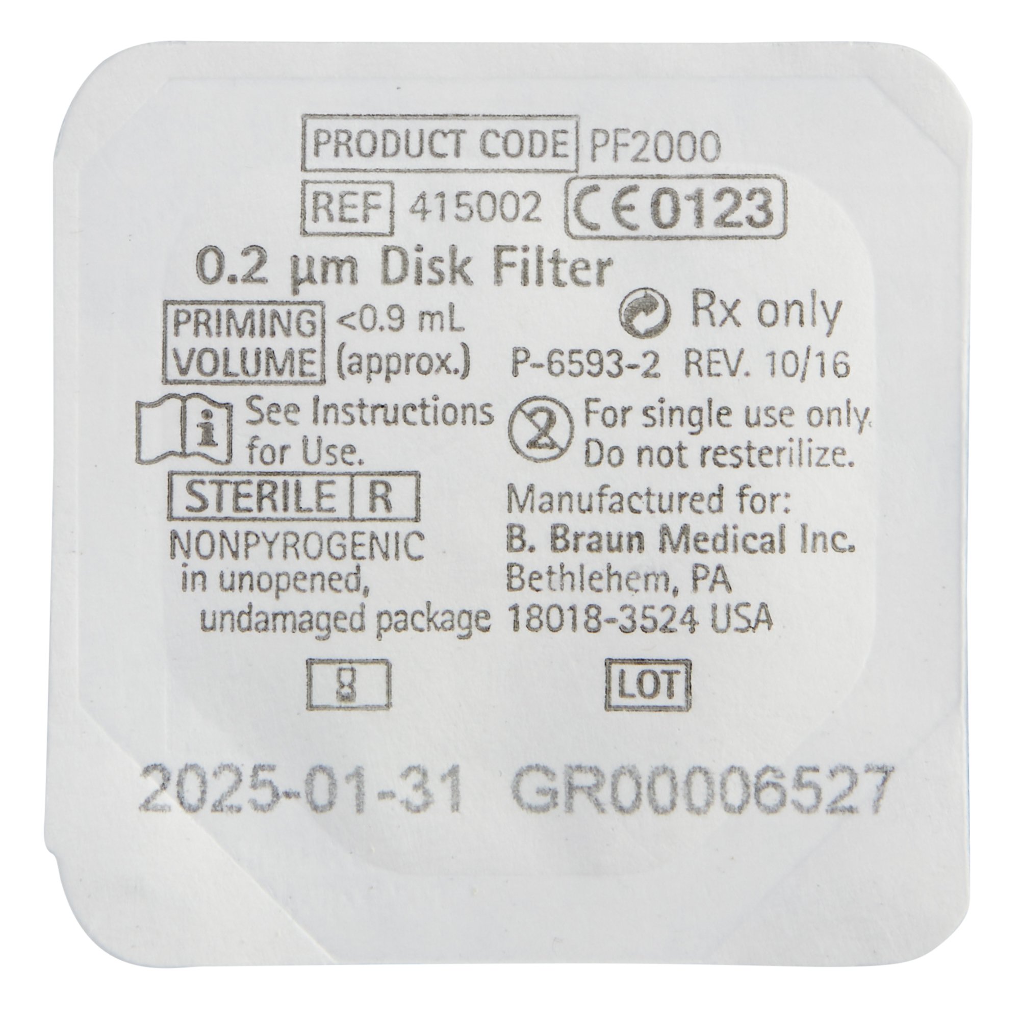 B. Braun - 415002 Supor® Disc Filter