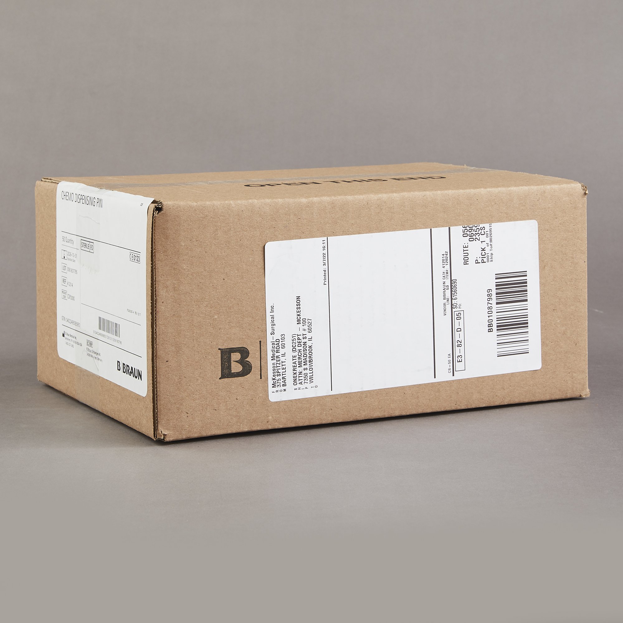 B. Braun 412014 - B. Braun Dispensing Pin, Chemo - 1/Each, 50/Case