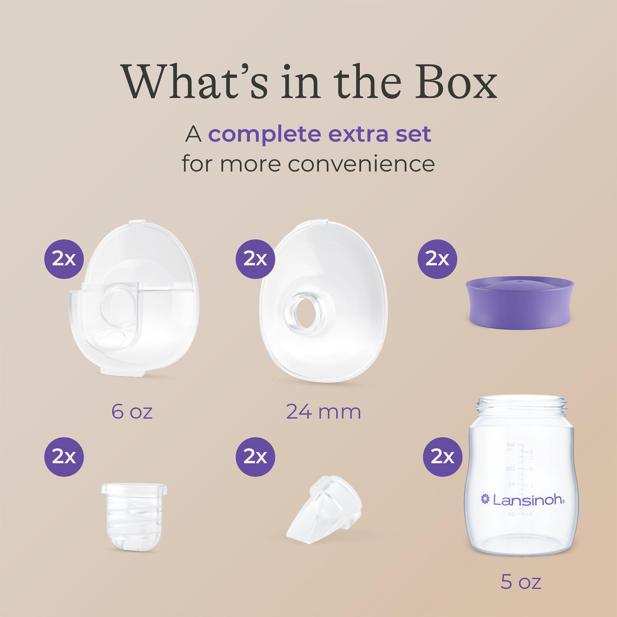Emerson Healthcare - 53797 Breast Pump Set DiscreetDuo DiscreetDuo™ Flow Extra FOr Lansinoh® DiscreetDuo Flow Hands-Free Breast Pumps