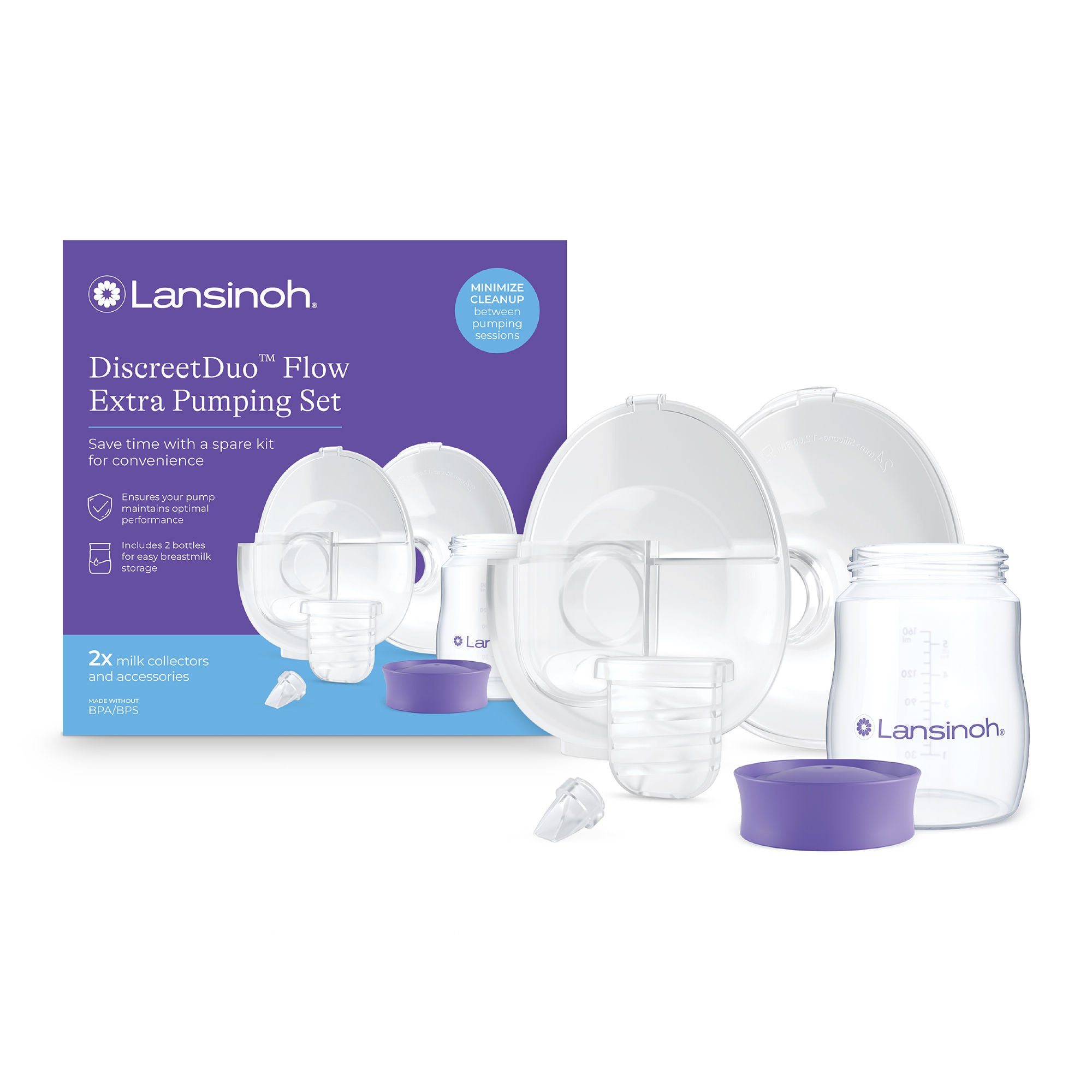 Emerson Healthcare - 53797 Breast Pump Set DiscreetDuo DiscreetDuo™ Flow Extra FOr Lansinoh® DiscreetDuo Flow Hands-Free Breast Pumps