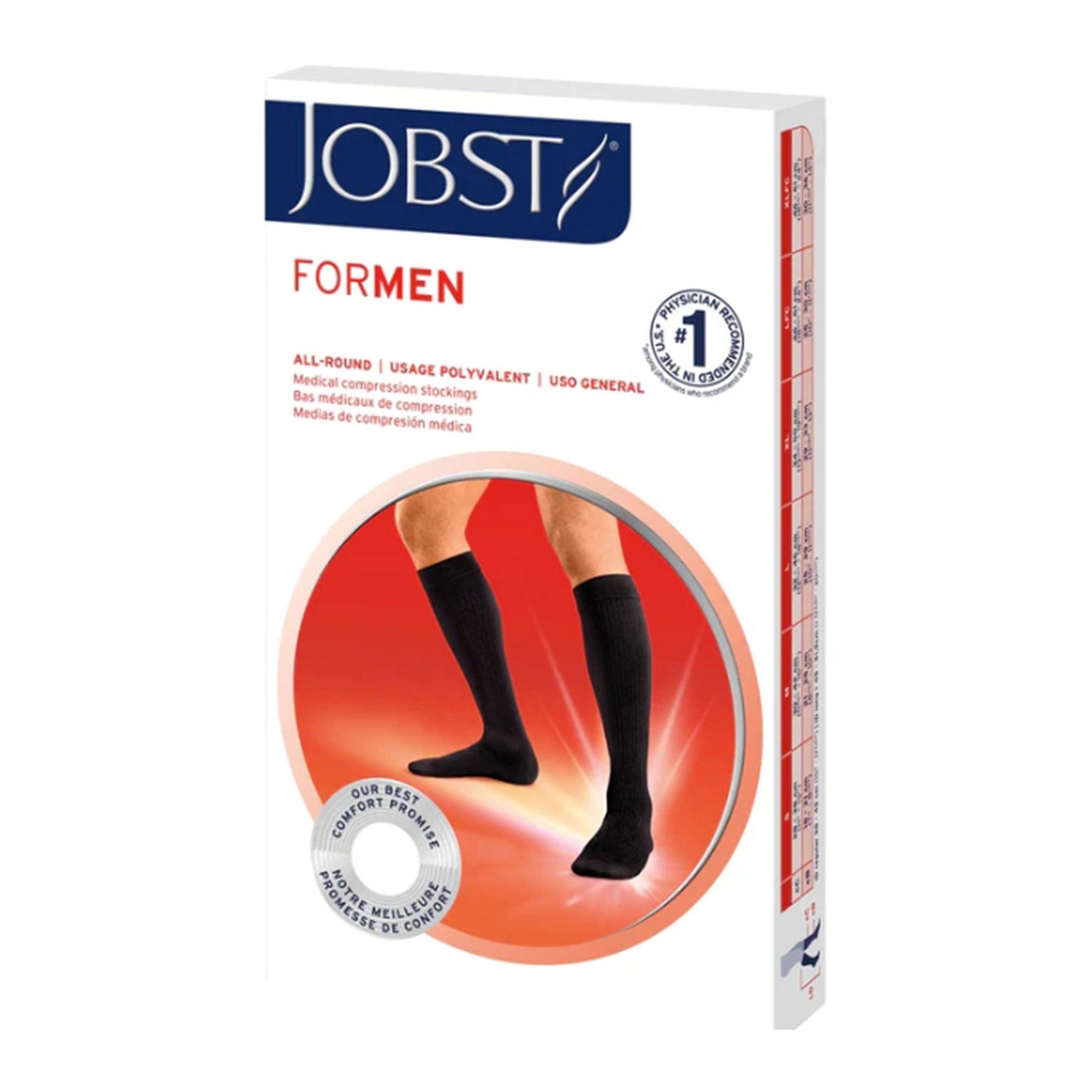 BSN Medical - 6052661 Compression Stocking JOBST® forMen Knee High Medium Black Open Toe