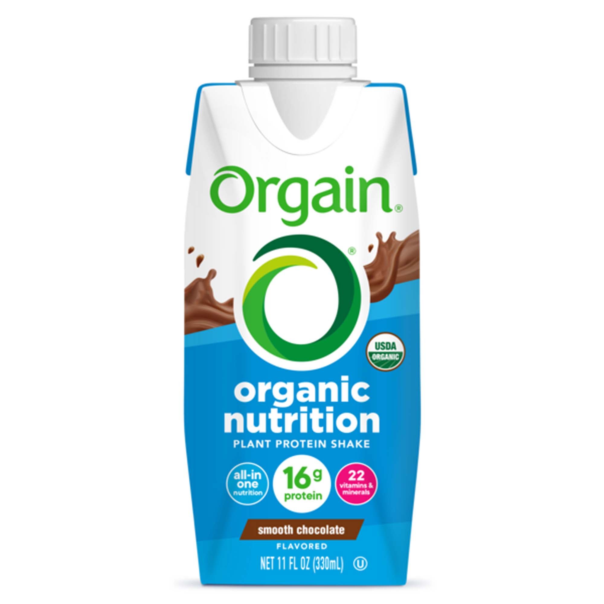 Nestle Healthcare Nutrition - 00851770003216 Oral Supplement Orgain® Organic Nutrition™ Vegan Shake Smooth Chocolate Flavor Liquid 11 oz. Carton