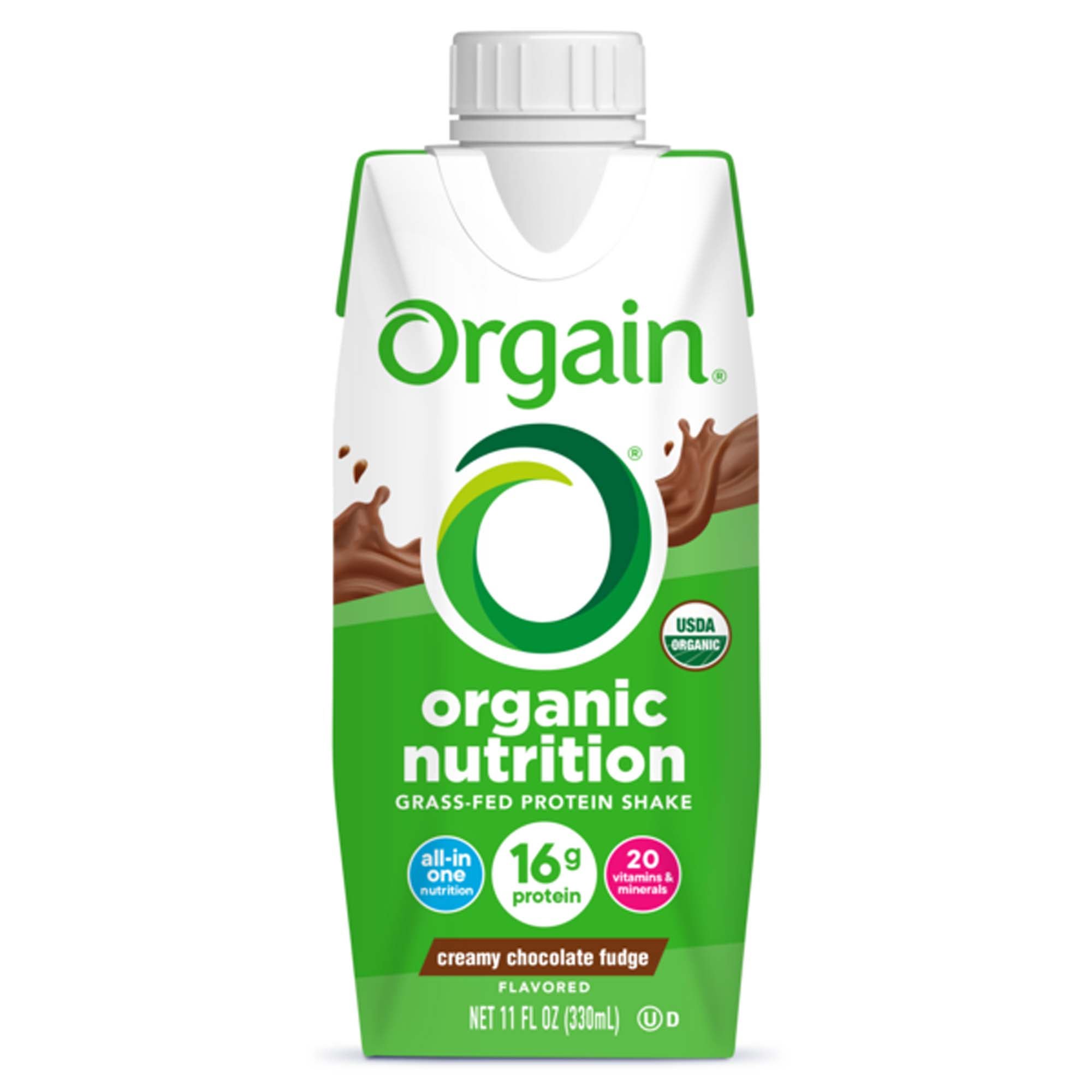 Nestle Healthcare Nutrition - 00851770003285 Oral Supplement Orgain® Organic Nutrition™ Shake Creamy Chocolate Fudge Flavor Liquid 11 oz. Carton
