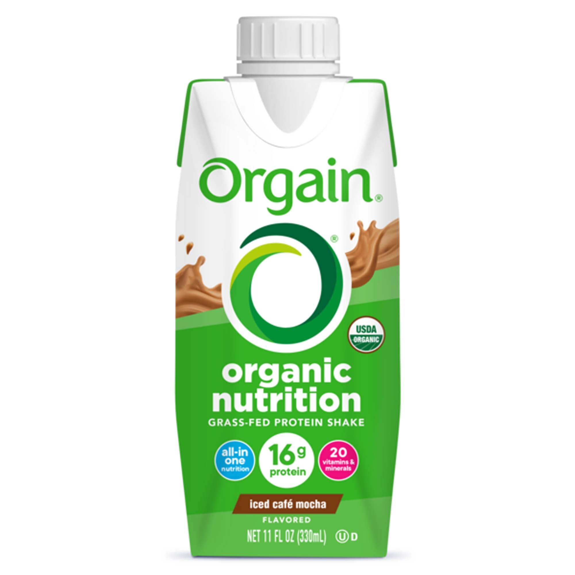 Nestle Healthcare Nutrition - 00860547000075 Oral Supplement Orgain® Organic Nutrition™ Shake Iced Café Mocha Flavor Liquid 11 oz. Carton