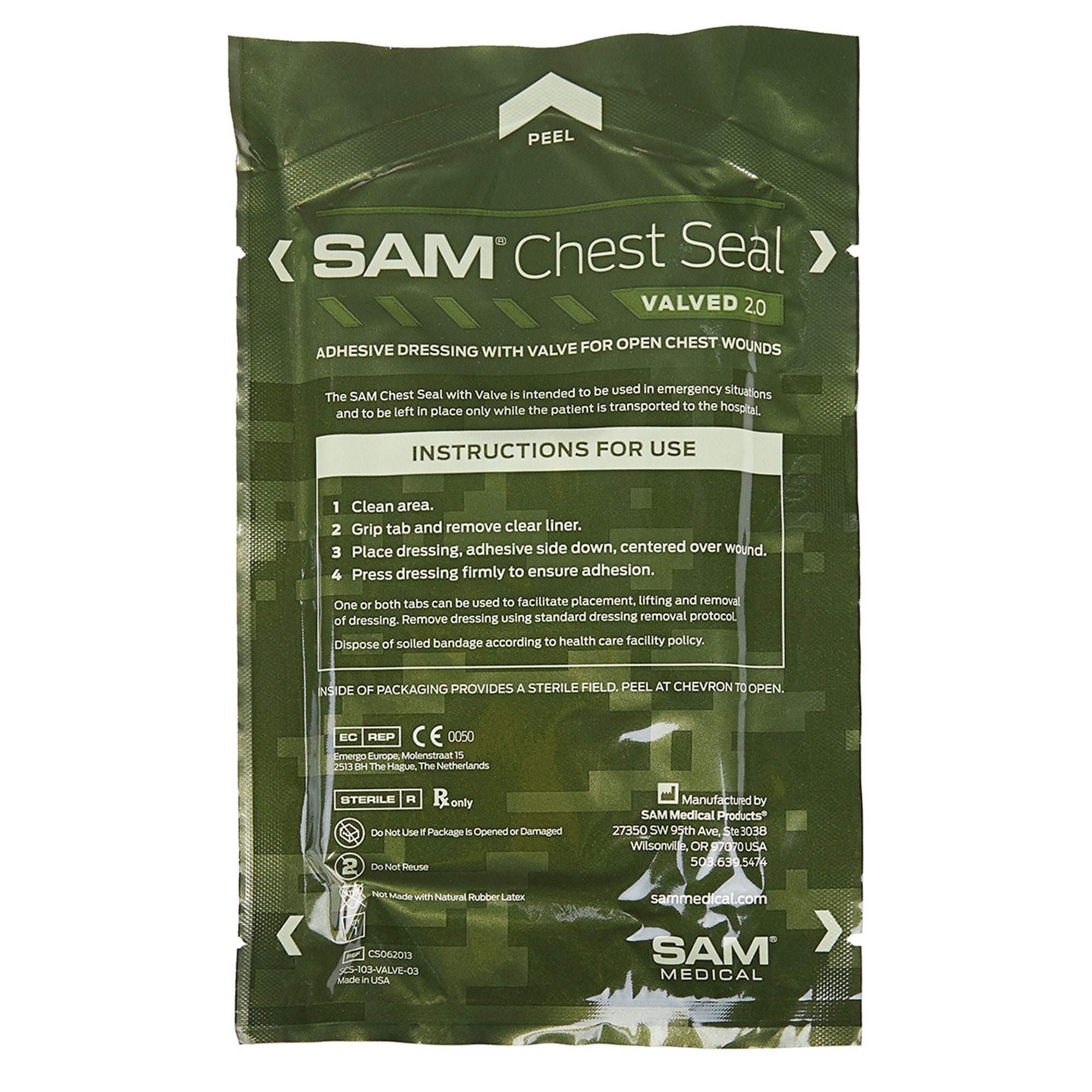 Bound Tree Medical - 1216-01105 Chest Wound Seal SAM® 1 per Pack Sterile