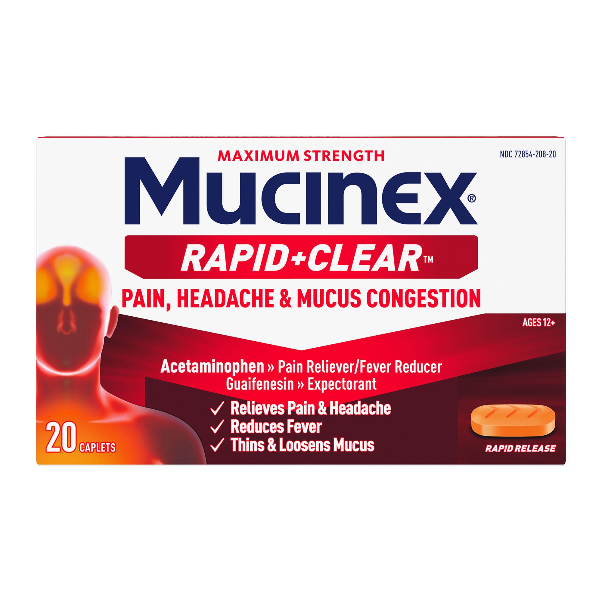 RB Health US LLC - 72854020820 Mucinex® Rapid + Clear™ for Pain