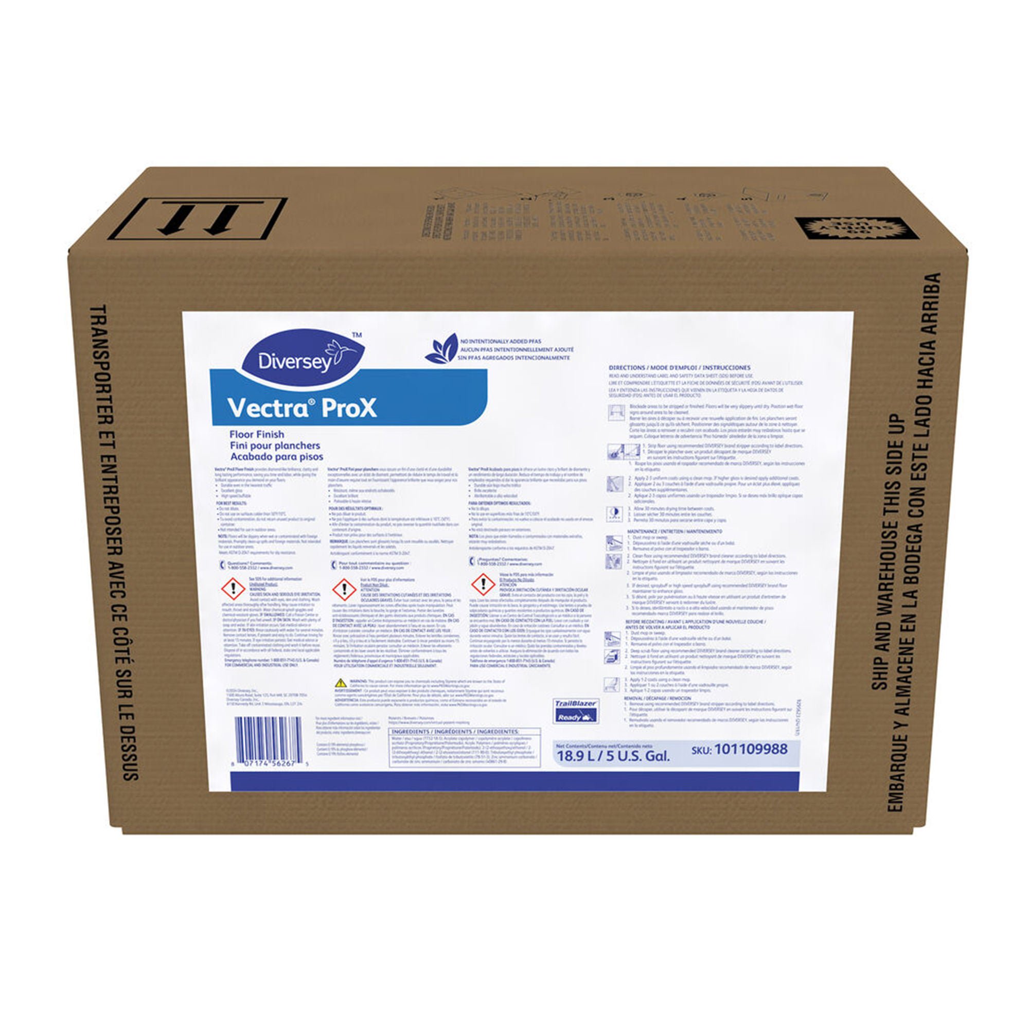 Essendant Co-United Stationers - DVS101109988 Floor Finish Vectra® ProX Liquid 5 gal. Jug Ammonia Scent Manual Pour
