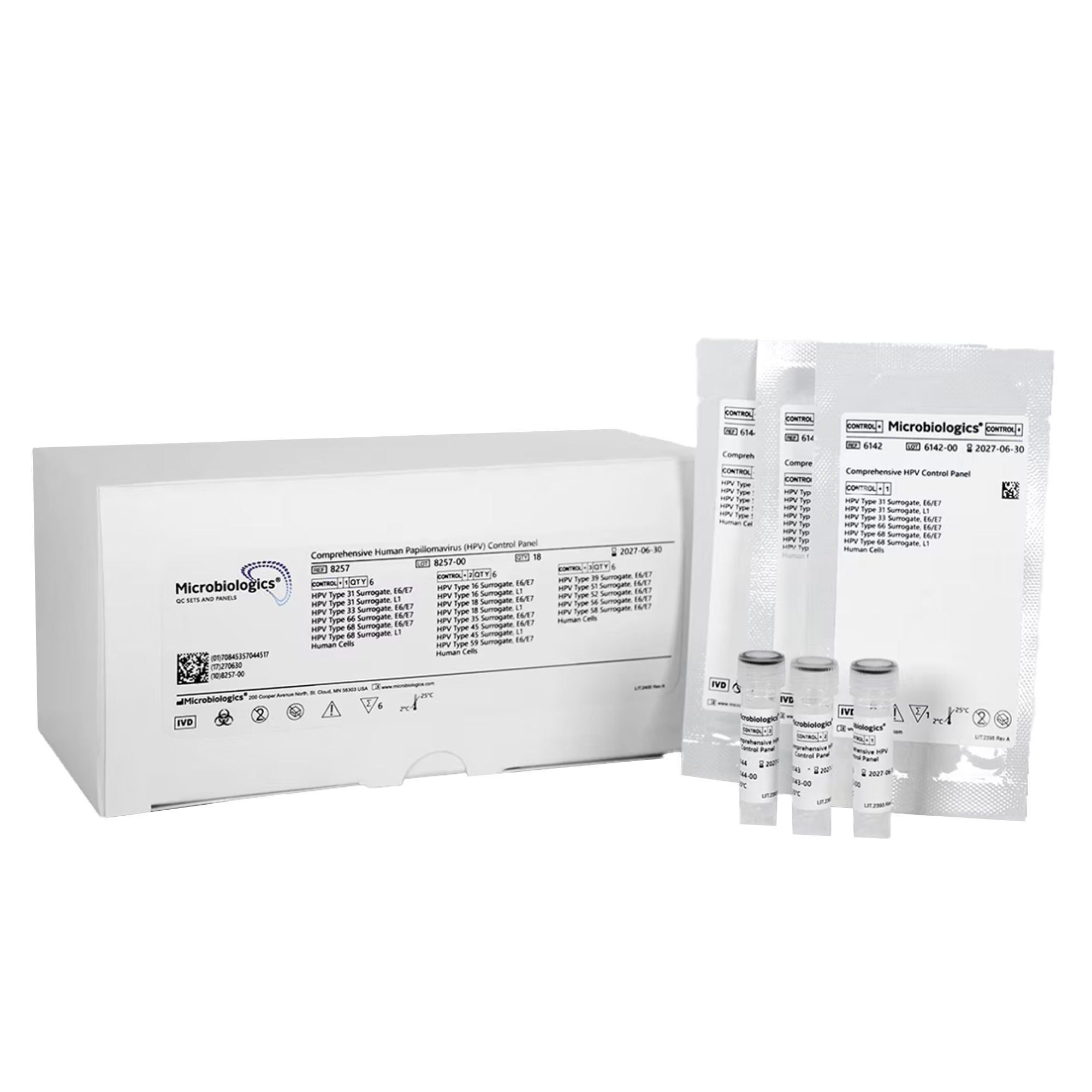Microbiologics Inc - 8257 Control Panel Helix Elite™ Comprehensive Human Papillomavirus (HPV) Control Panel Level 1, 2, 3