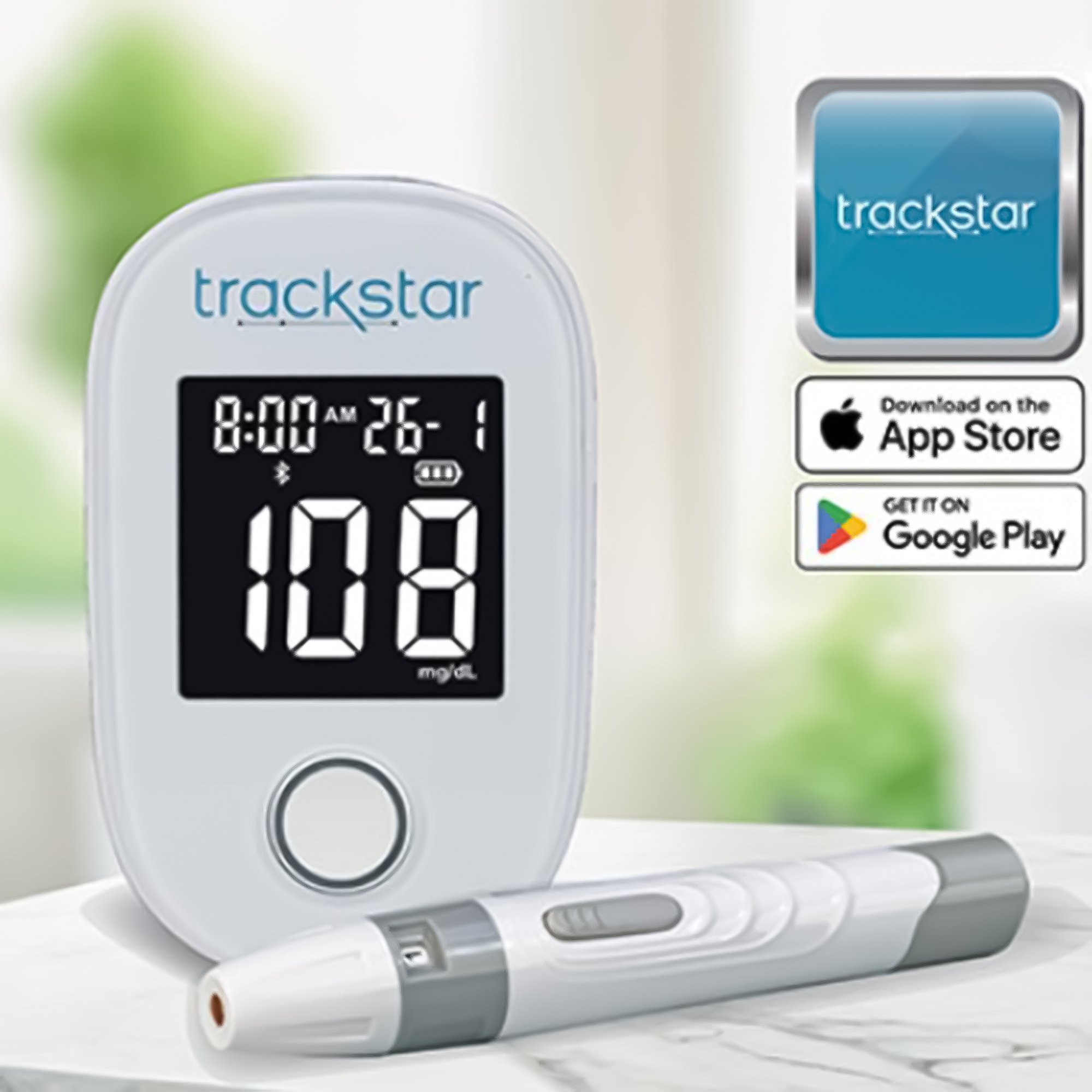 Trackstar Blood Glucose Meter Kit 302-7110BK by Veridian Healthcare