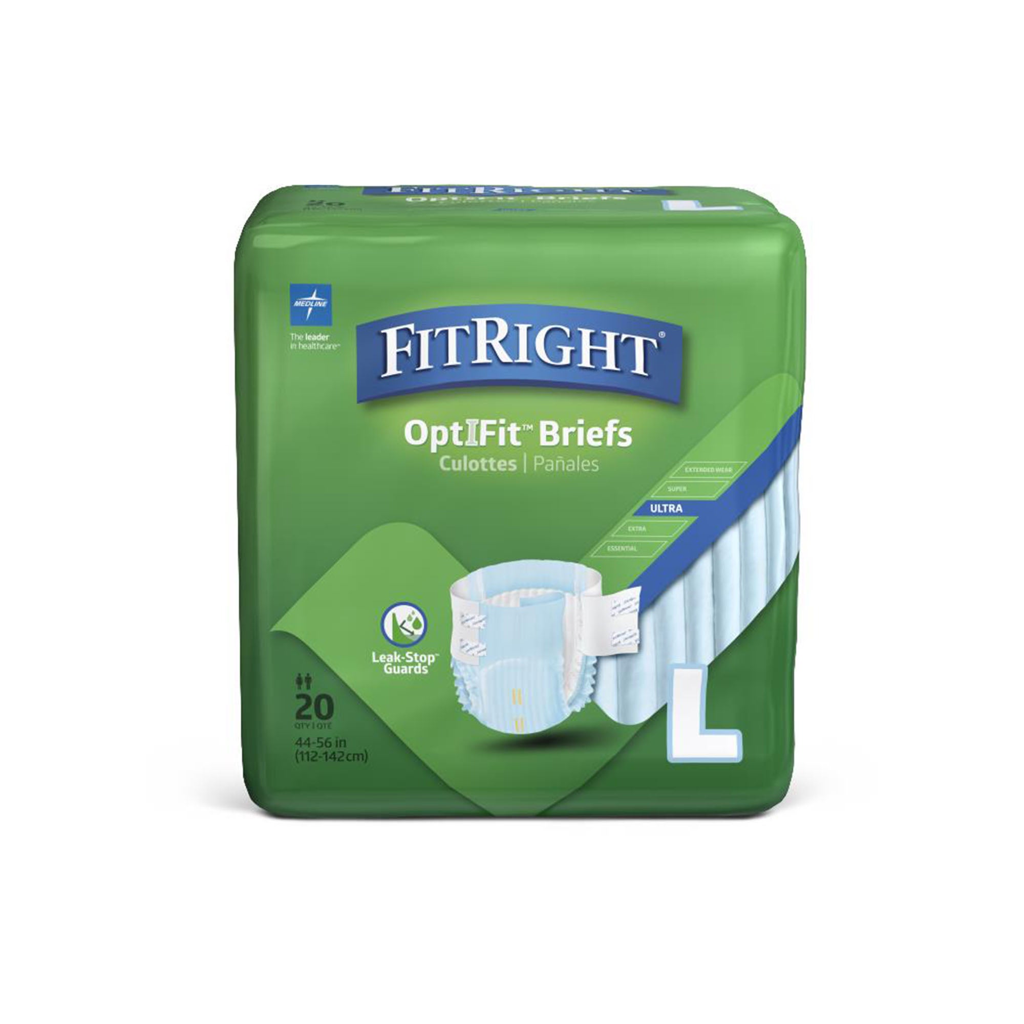 Medline - FITULTRALG5 Incontinence Brief Fit Right Ultra Adult Large Unisex Disposable Heavy Absorbency