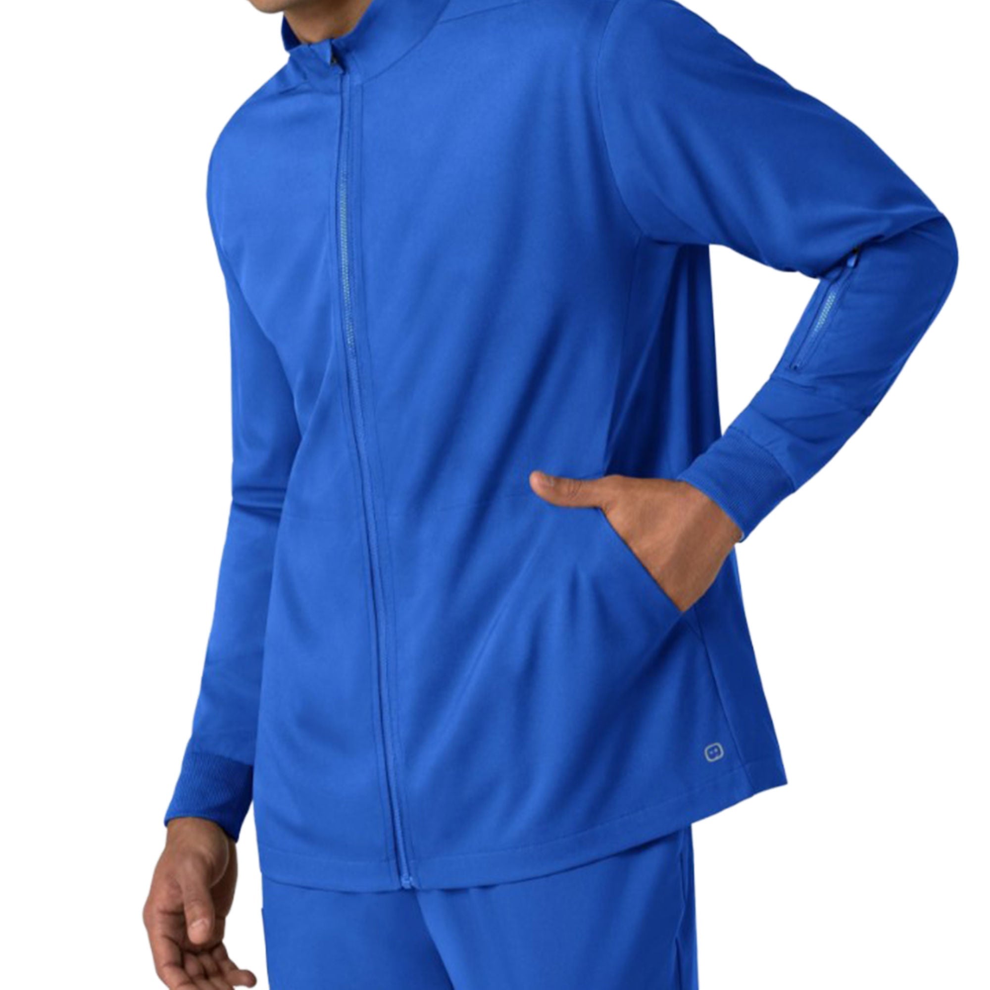 Fashion Seal Uniforms - 8351-ROYA-L Warm-Up Jacket Wink™ Boundless Royal Blue Large Hip Length 93% Polyester / 7% Spandex Reusable