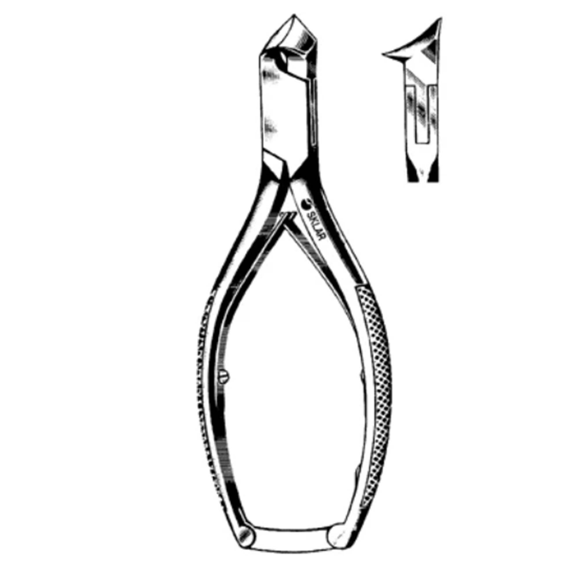 Sklar - 95-484 Nail Nipper Surgi-OR™ Angled Concave Jaw 5-1/2 Inch Length Stainless Steel
