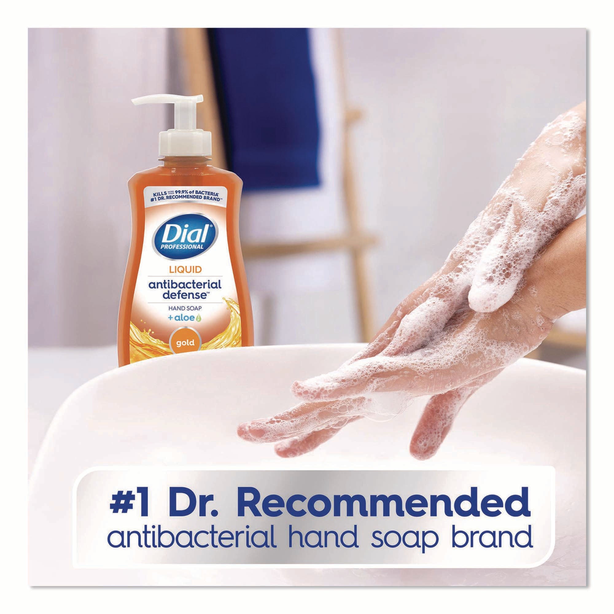 Essendant Co-United Stationers - DIA35470 Antibacterial Soap Dial® Professional Antibacterial Defense™ Gold + Aloe Liquid 11 oz. Pump Bottle Original Scent