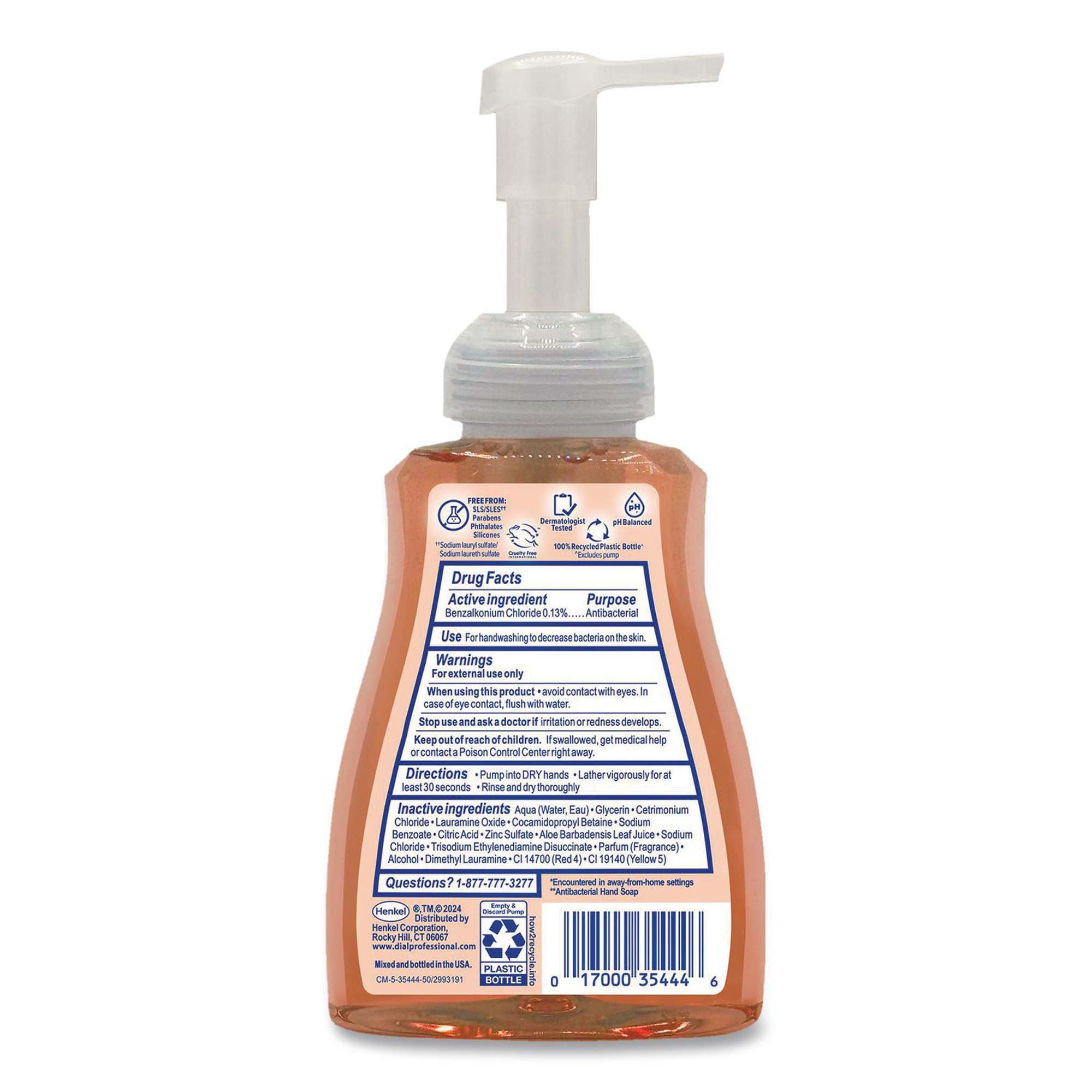Essendant Co-United Stationers - DIA35446 Antibacterial Soap Dial® Professional Antibacterial Defense™ Gold + Aloe Foaming 10 oz. Pump Bottle Original Scent