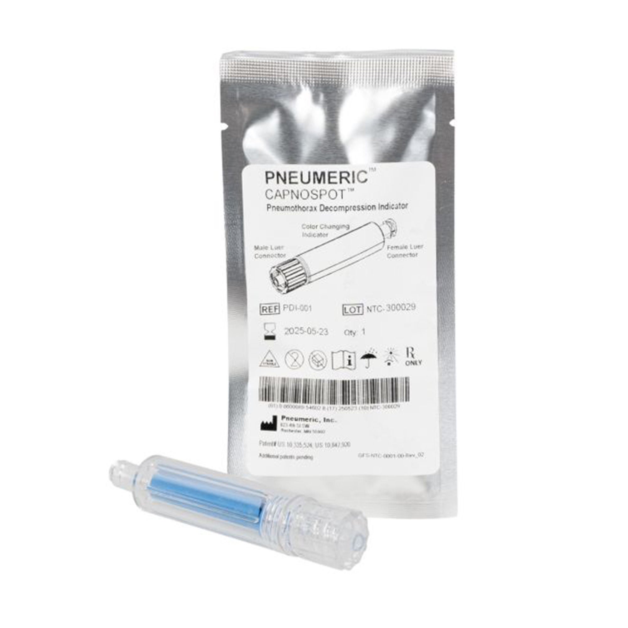 North American Rescue - 10-0070 Pneumothorax Decompression Indicator Pneumeric™ Capnospot™ For 14 Gauge and 10 Gauge Air Release System / Enhanced ARS Products