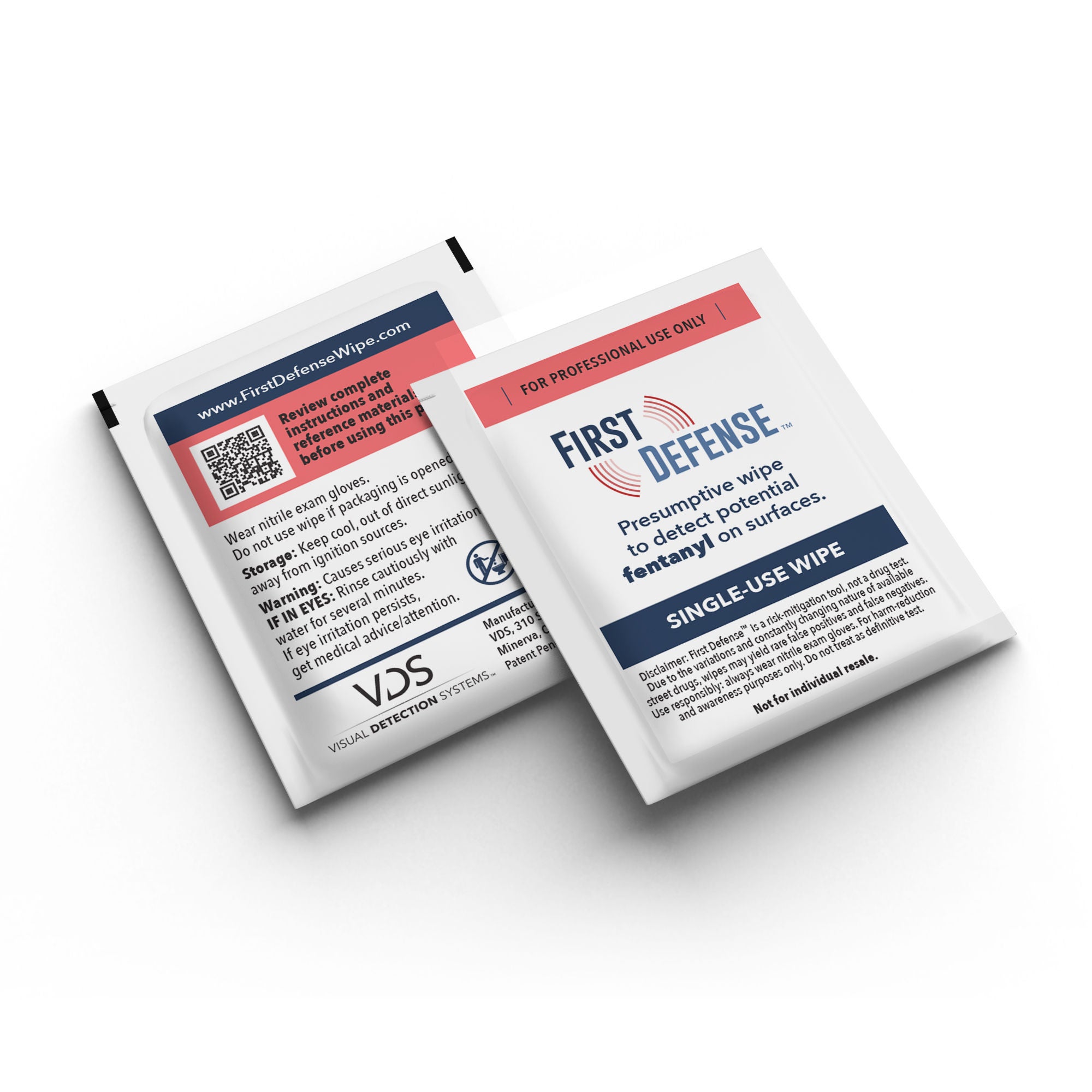 Visual Detection Systems LLC - VFD25 Drug Identification Test Kit First Defense™ Presumptive Fentanyl Test Wipe 25 Wipes Non-Regulated