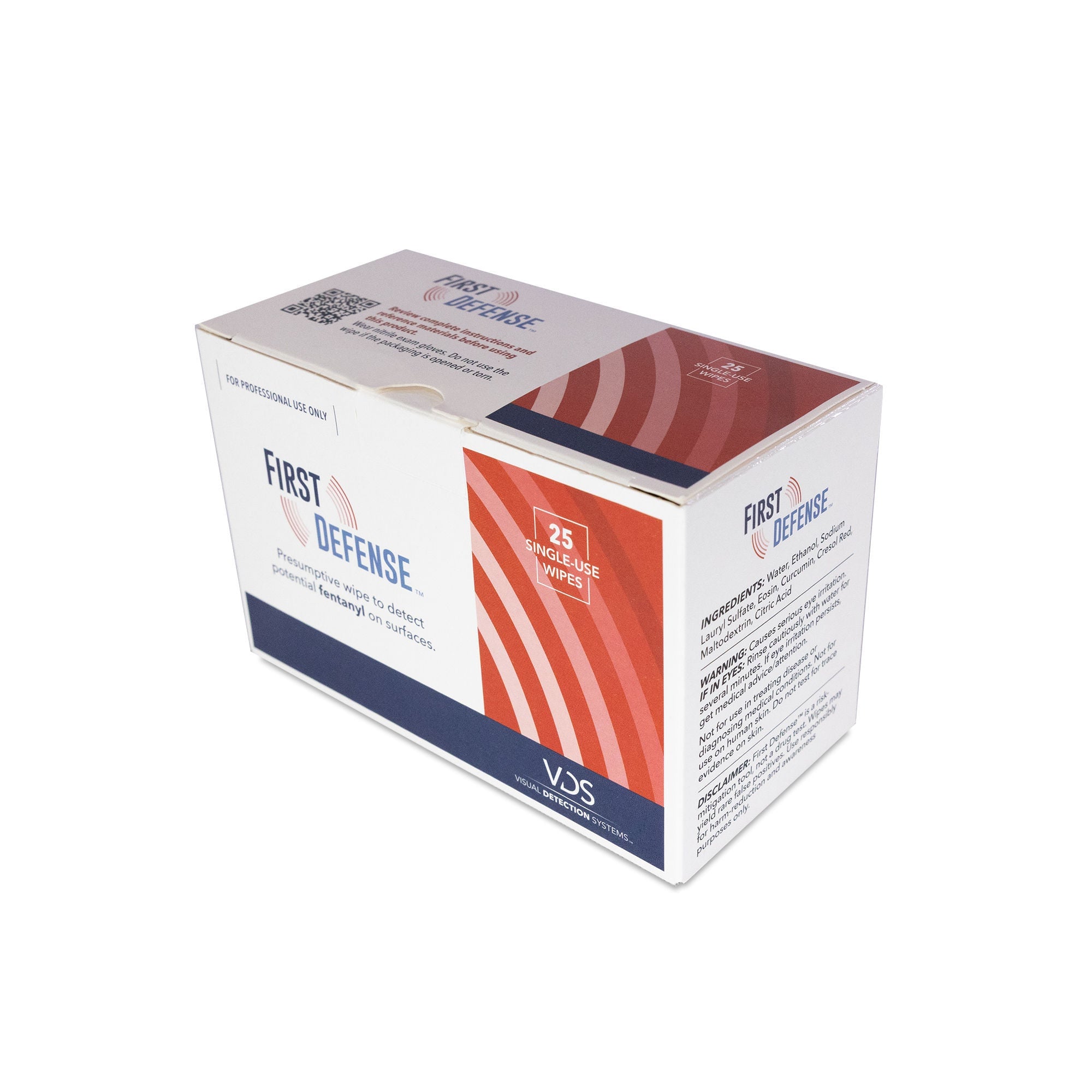 Visual Detection Systems LLC - VFD25 Drug Identification Test Kit First Defense™ Presumptive Fentanyl Test Wipe 25 Wipes Non-Regulated