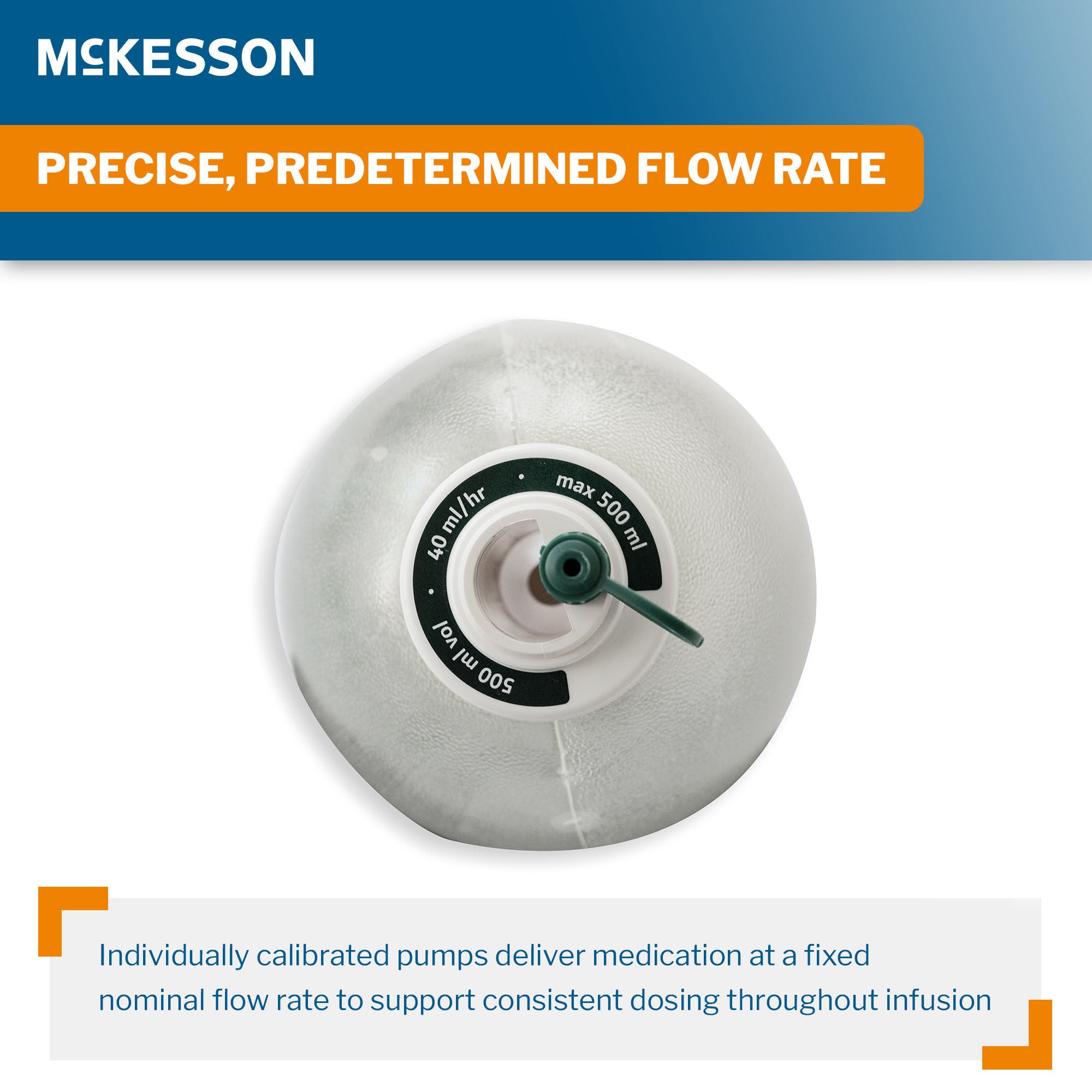 McKesson Brand - 16-EP50040 Elastomeric Pump McKesson 500 mL Volume 40 mL / Hr. Flow Rate