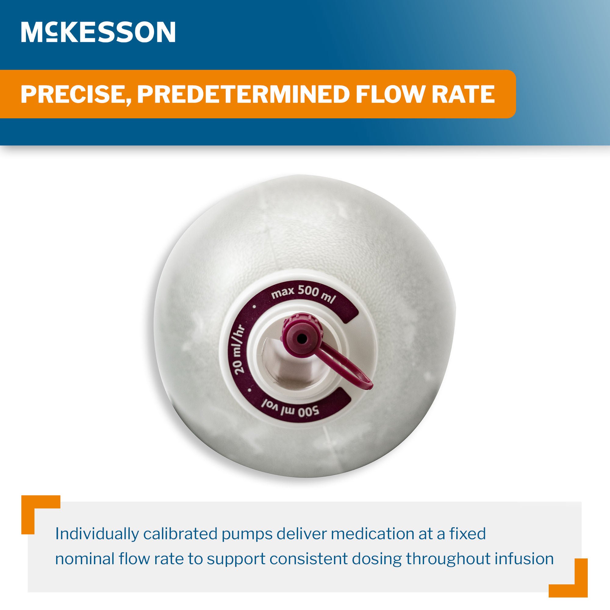 McKesson Brand - 16-EP50020 Elastomeric Pump McKesson 500 mL Volume 20 mL / Hr. Flow Rate