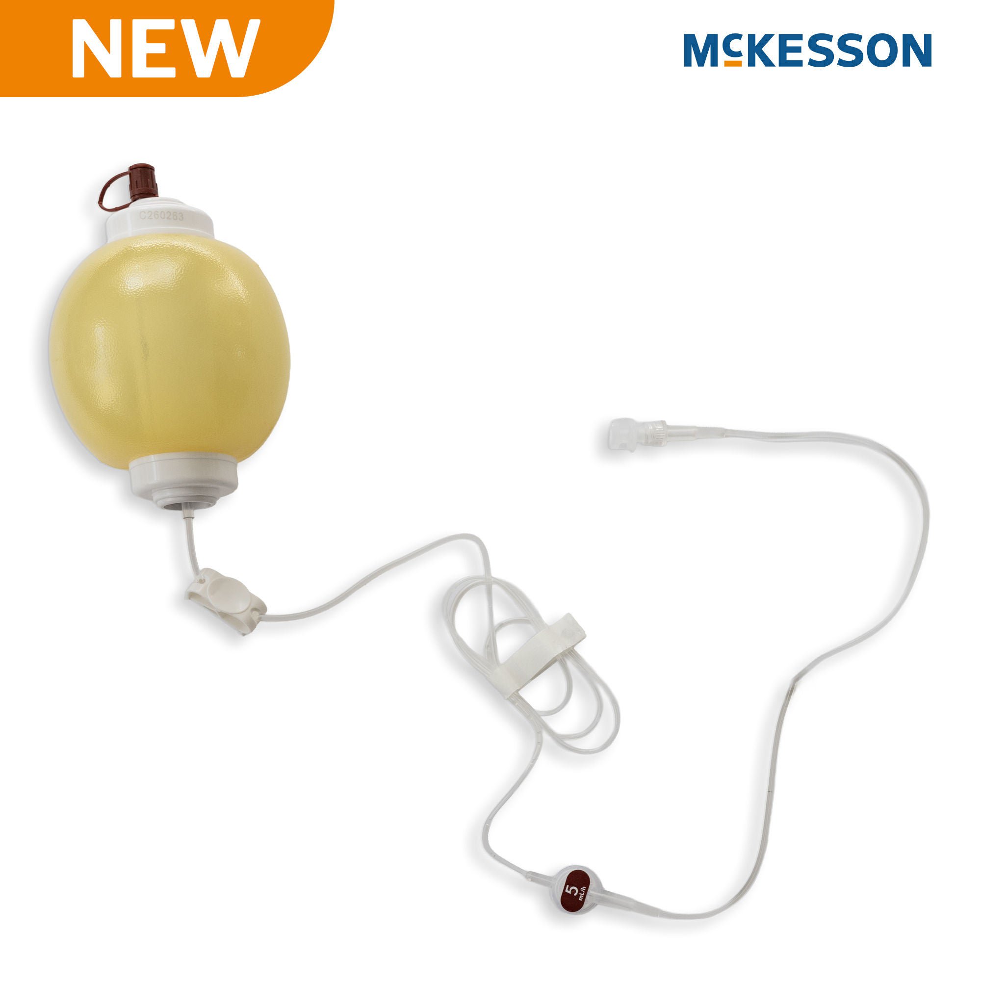 McKesson Brand - 16-EP2705-C Amber Elastomeric Pump McKesson 270 mL Volume 5 mL / Hr. Flow Rate