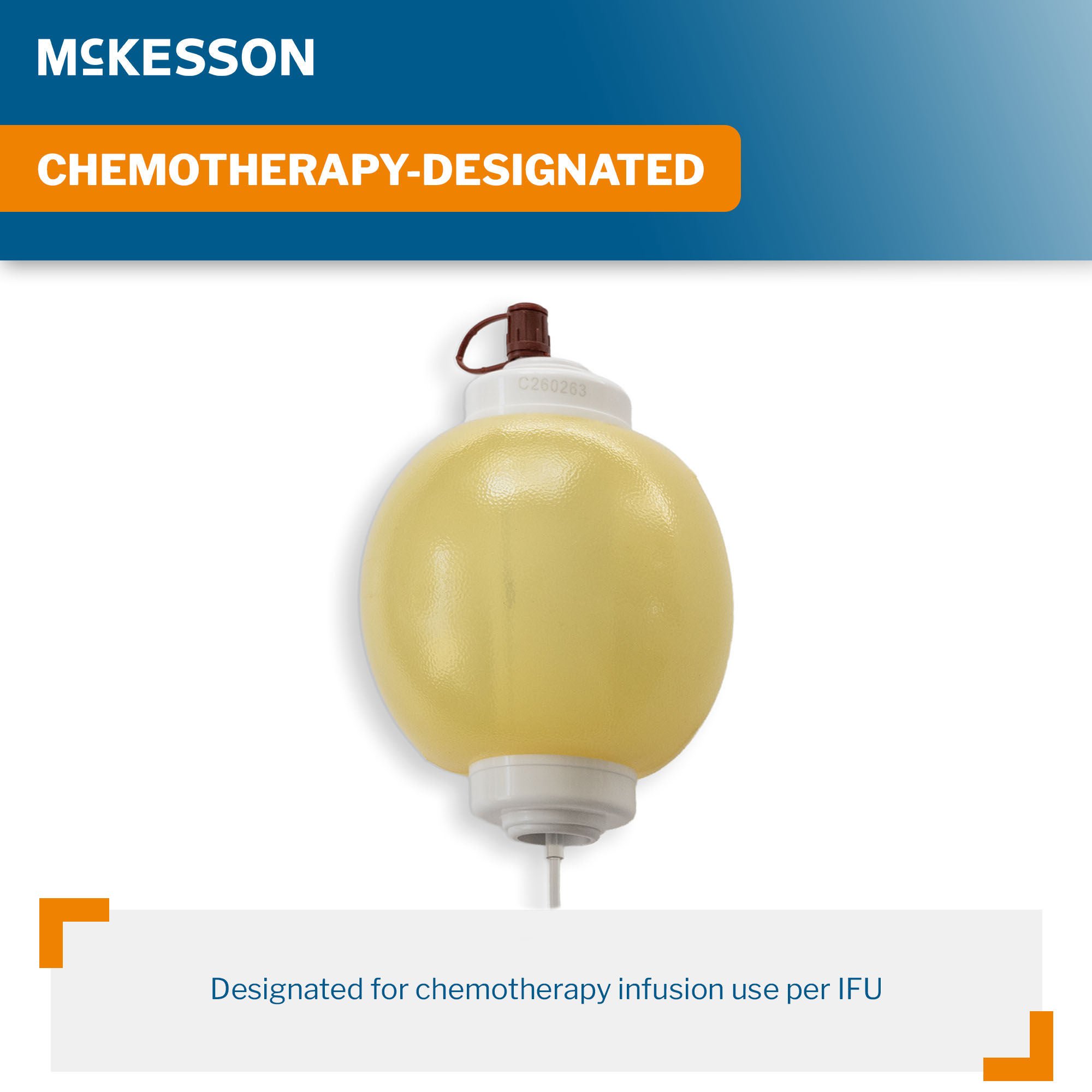 McKesson Brand - 16-EP2705-C Amber Elastomeric Pump McKesson 270 mL Volume 5 mL / Hr. Flow Rate