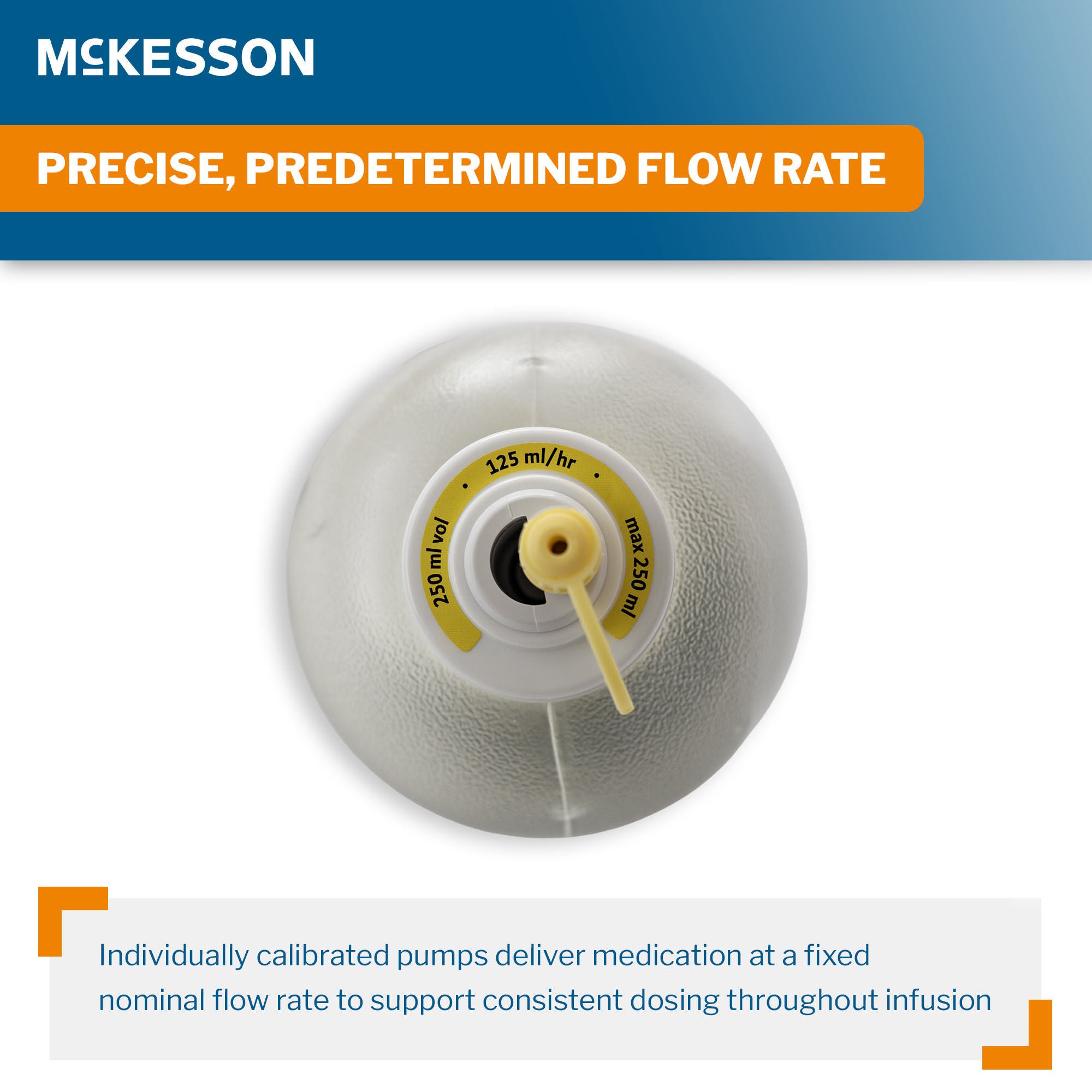 McKesson Brand - 16-EP250125 Elastomeric Pump McKesson 250 mL Volume 125 mL / Hr. Flow Rate