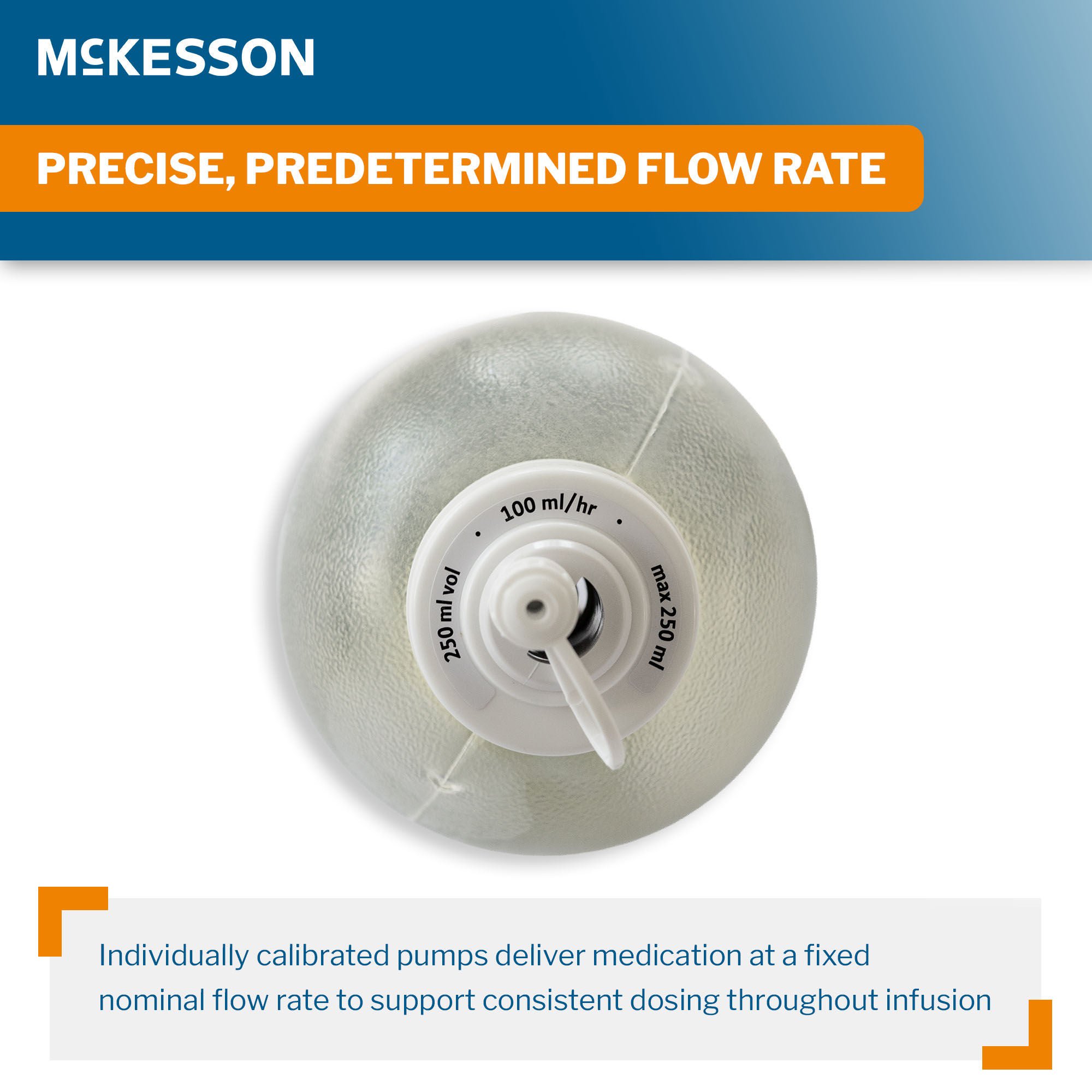 McKesson Brand - 16-EP250100 Elastomeric Pump McKesson 250 mL Volume 100 mL / Hr. Flow Rate
