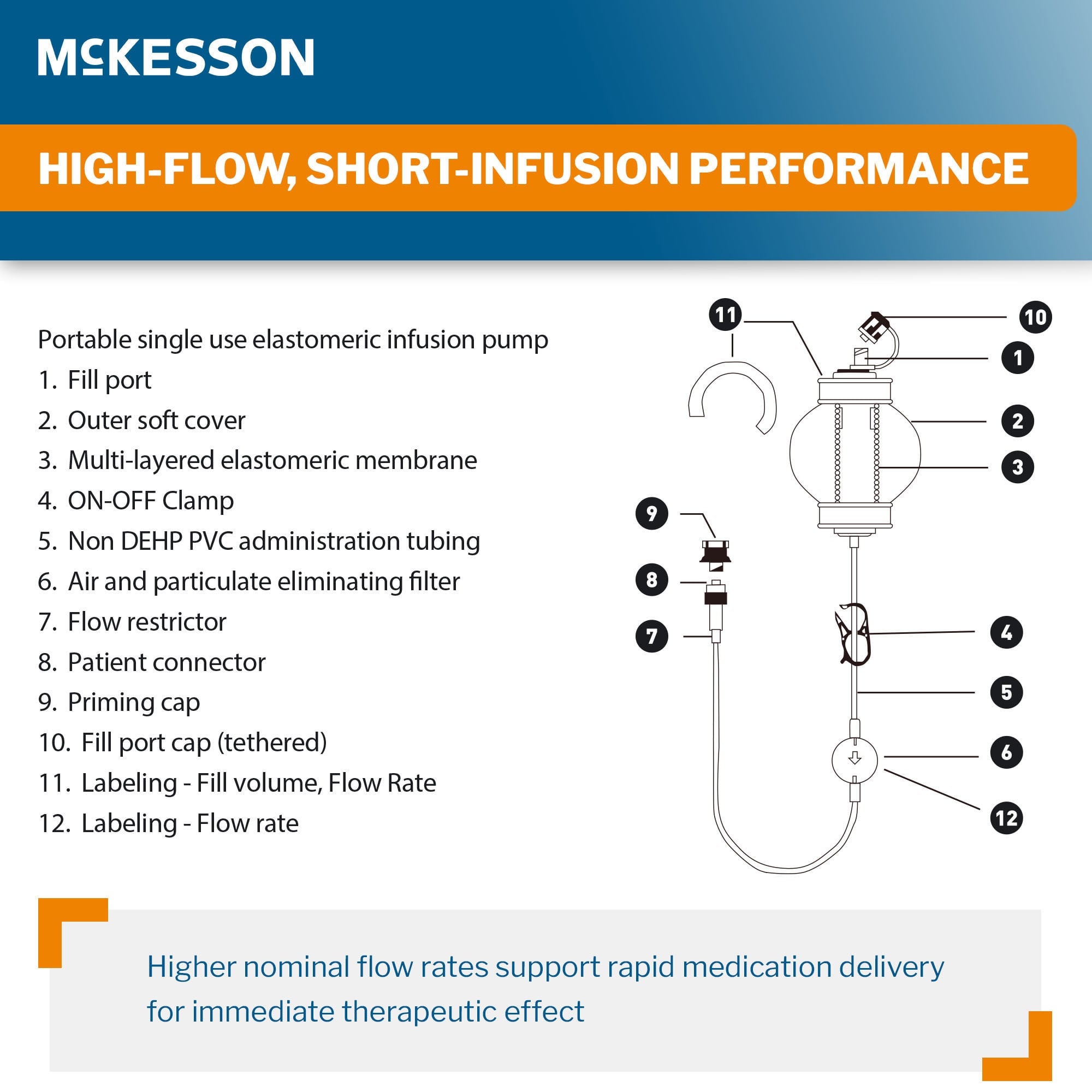 McKesson Brand - 16-EP200200 Elastomeric Pump McKesson 200 mL Volume 200 mL / Hr. Flow Rate