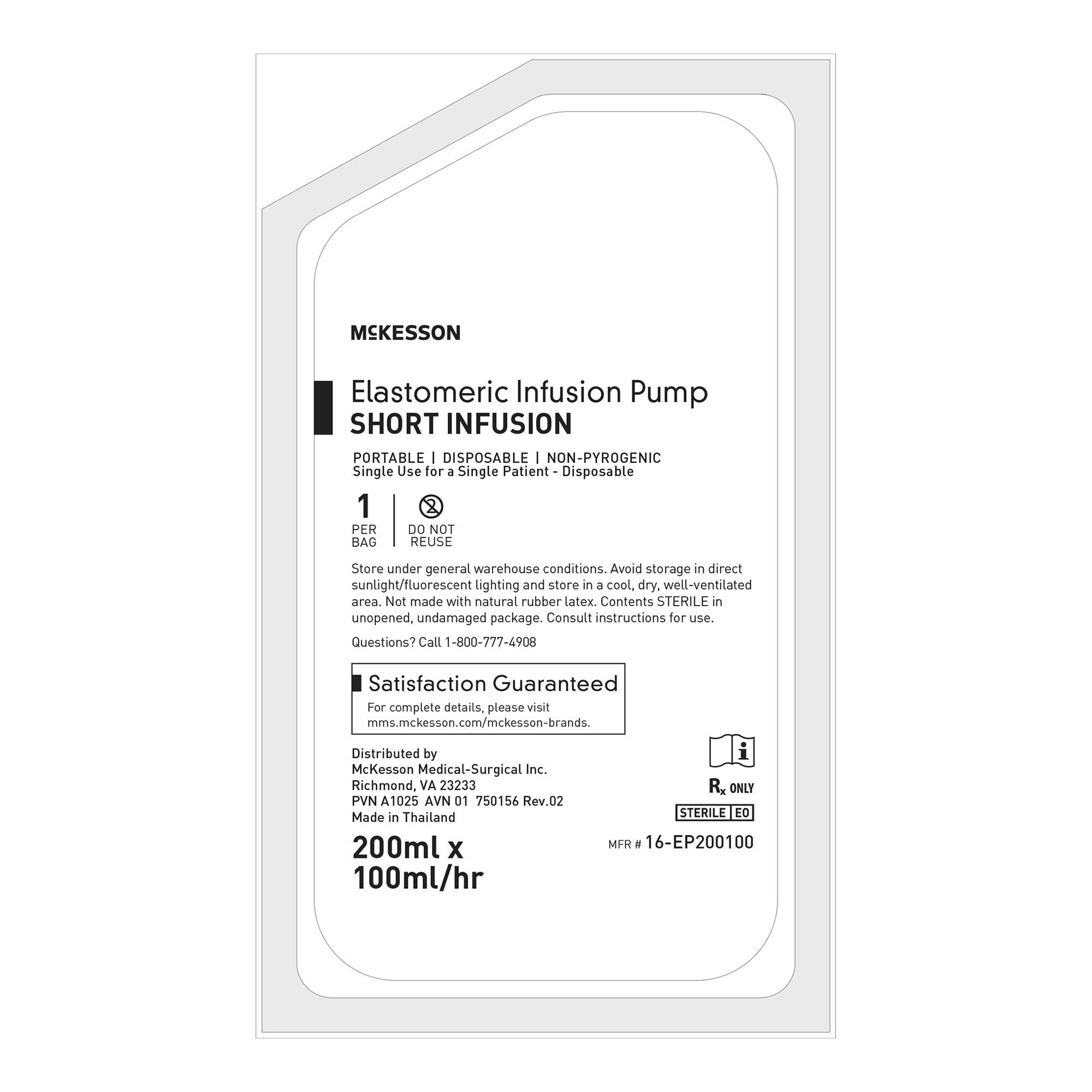 McKesson Brand - 16-EP200100 Elastomeric Pump McKesson 200 mL Volume 100 mL / Hr. Flow Rate