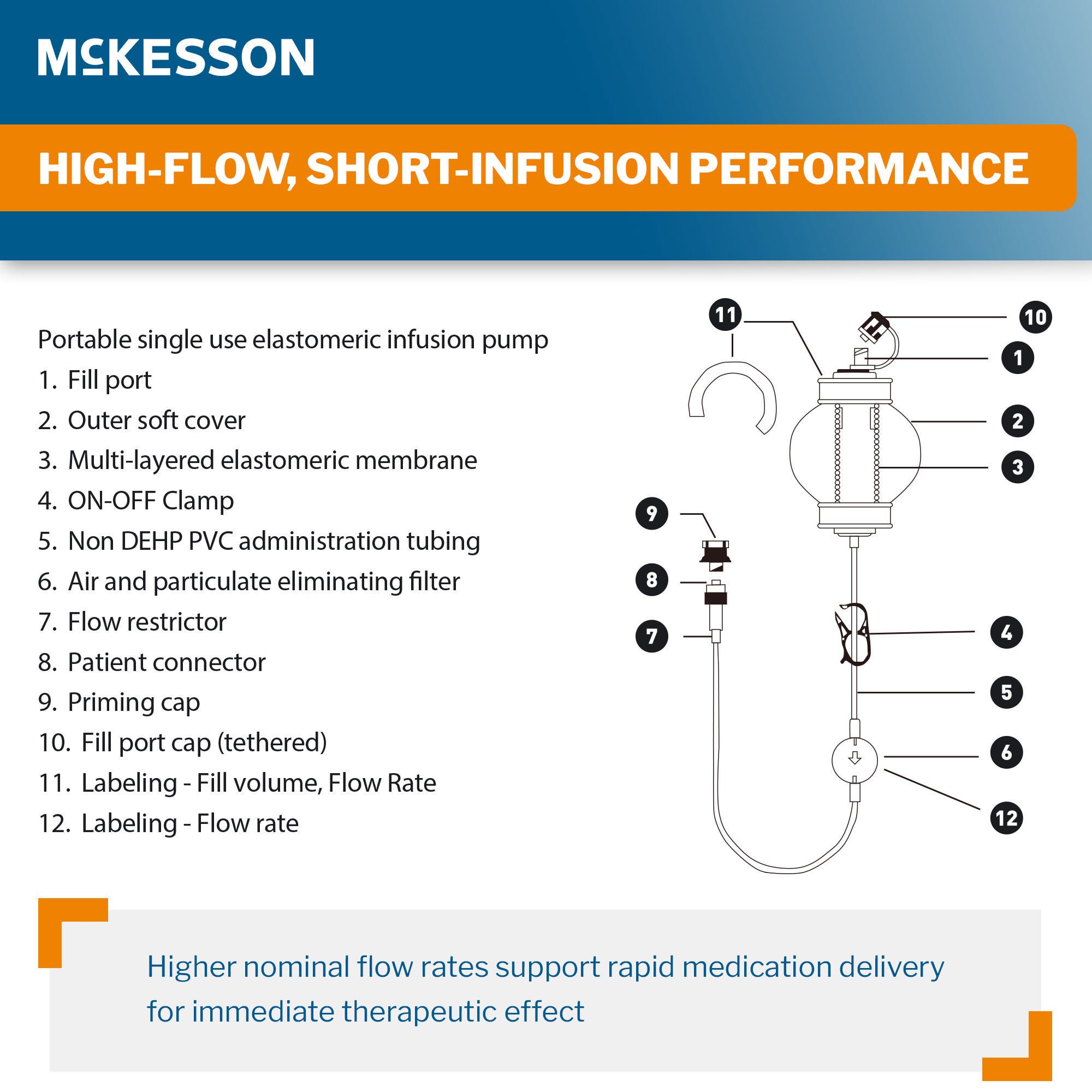 McKesson Brand - 16-EP200100 Elastomeric Pump McKesson 200 mL Volume 100 mL / Hr. Flow Rate