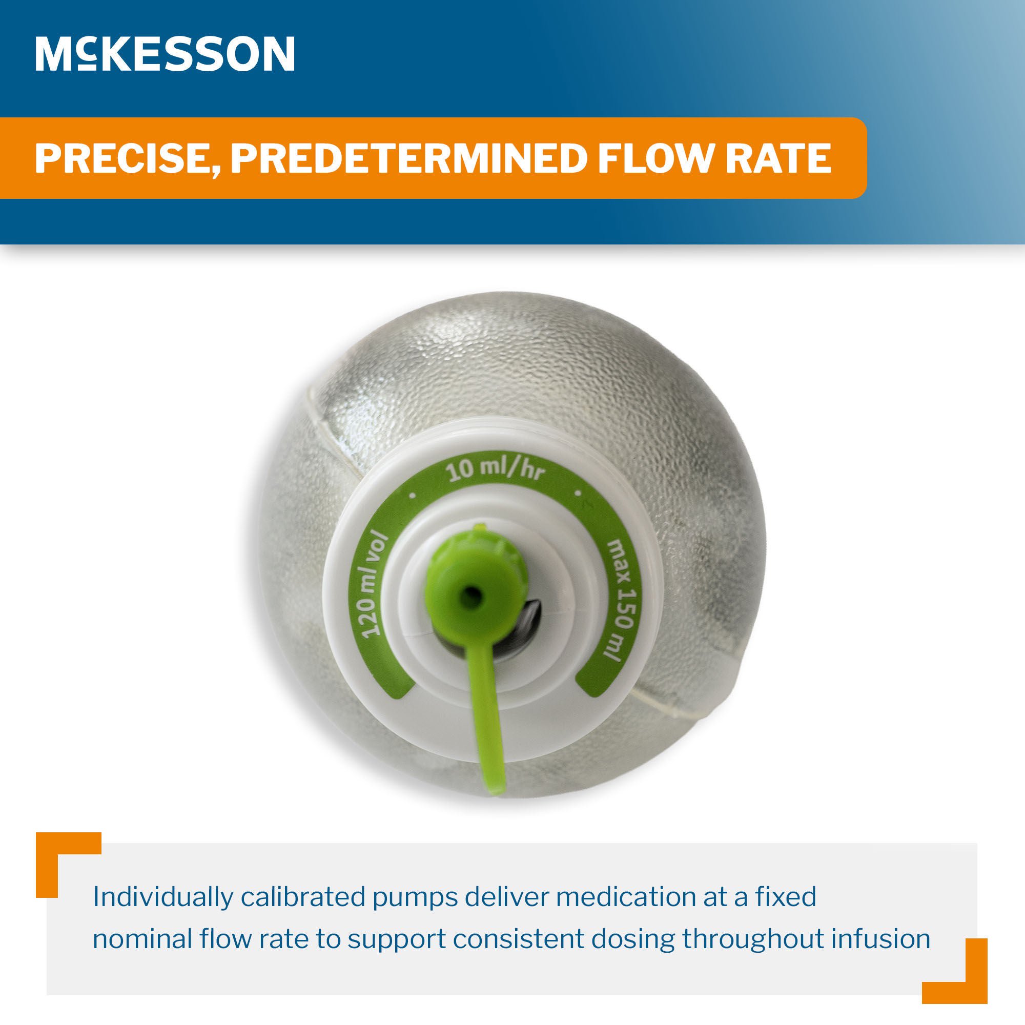 McKesson Brand - 16-EP12010 Elastomeric Pump McKesson 120 mL Volume 10 mL / Hr. Flow Rate