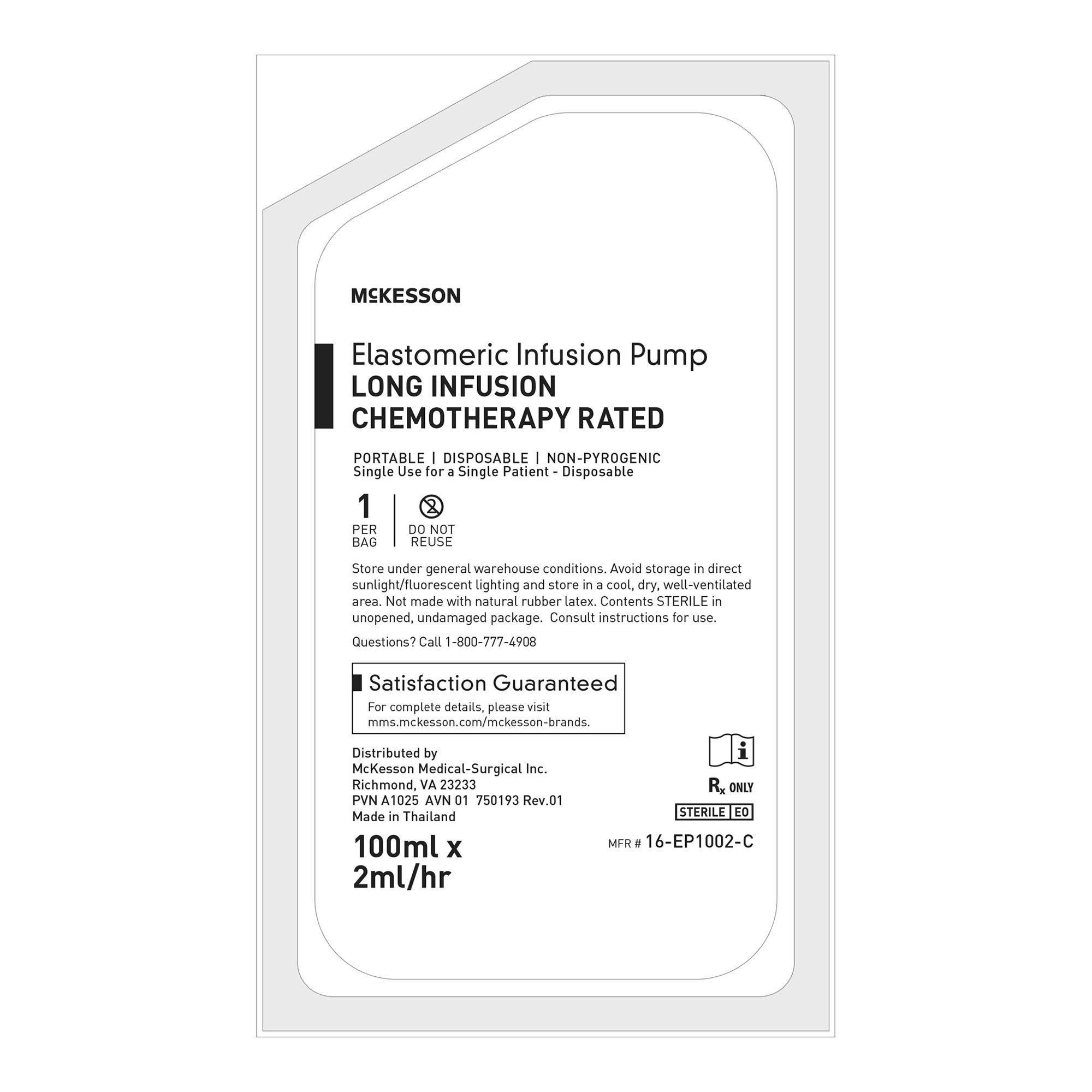 McKesson Brand - 16-EP1002-C Amber Elastomeric Pump McKesson 100 mL Volume 2 mL / Hr. Flow Rate