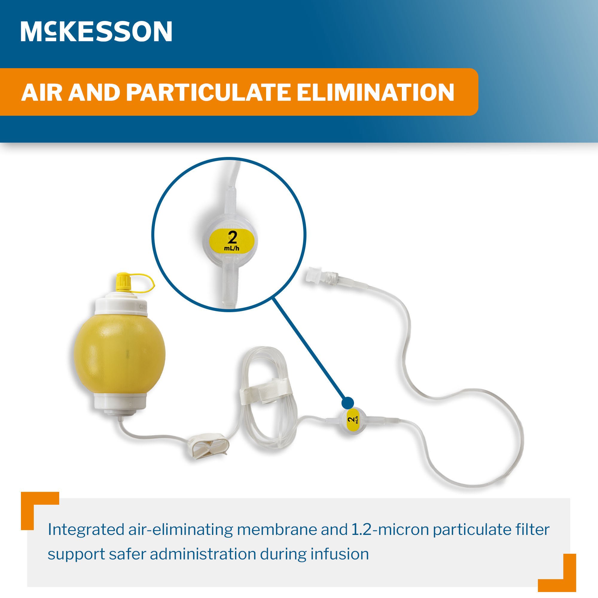 McKesson Brand - 16-EP1002-C Amber Elastomeric Pump McKesson 100 mL Volume 2 mL / Hr. Flow Rate